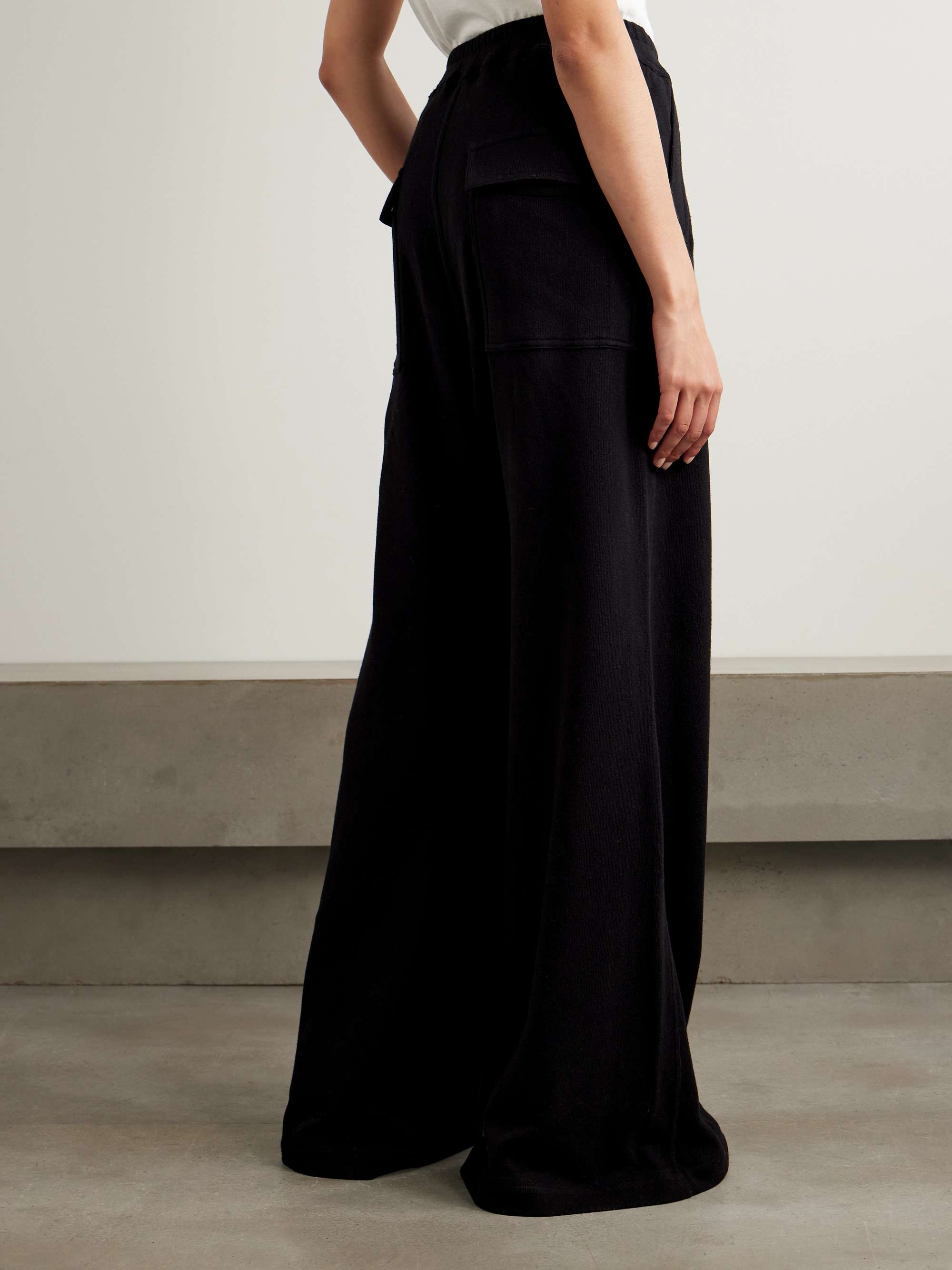 + Moncler Belas appliquéd cotton-jersey wide-leg track pants view