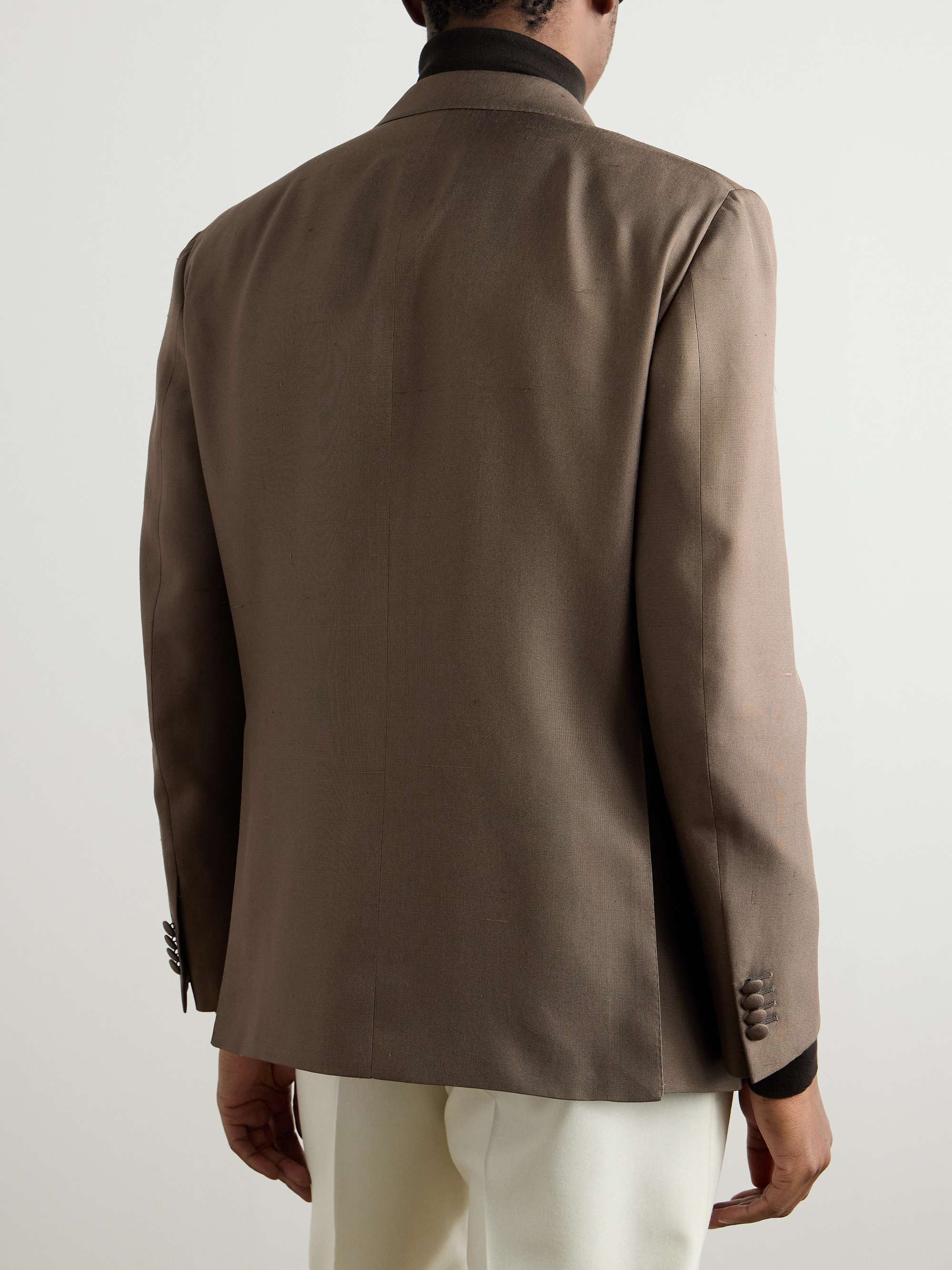 Double-Breasted Silk Tuxedo Jacket view