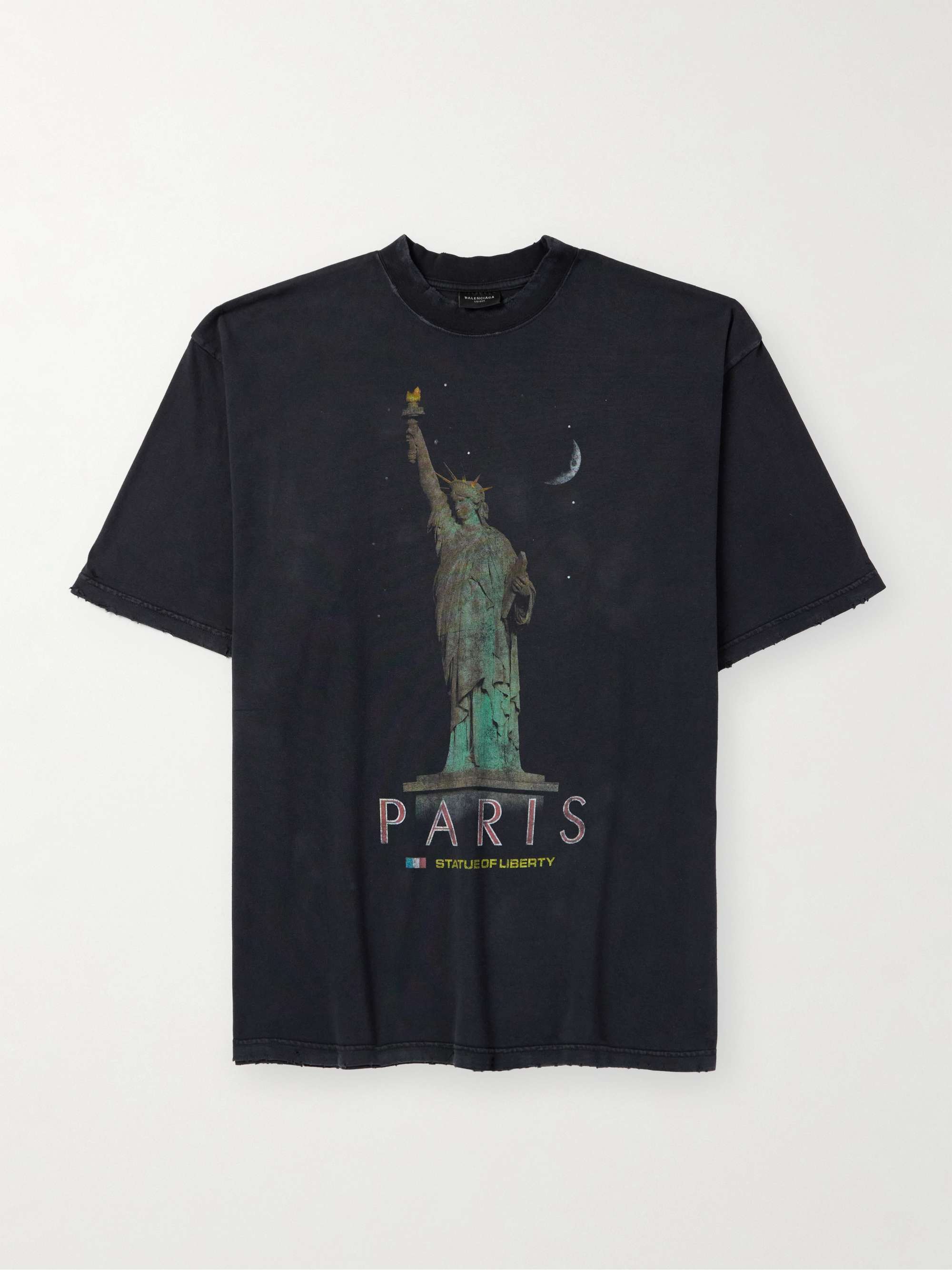 Oversized Distressed Printed Cotton-Jersey T-Shirt hero visual