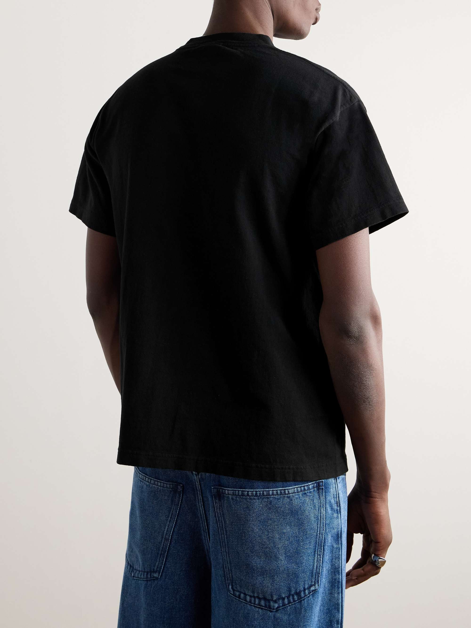 + Born X Raised Logo-Print Embroidered Cotton-Jersey T-Shirt view