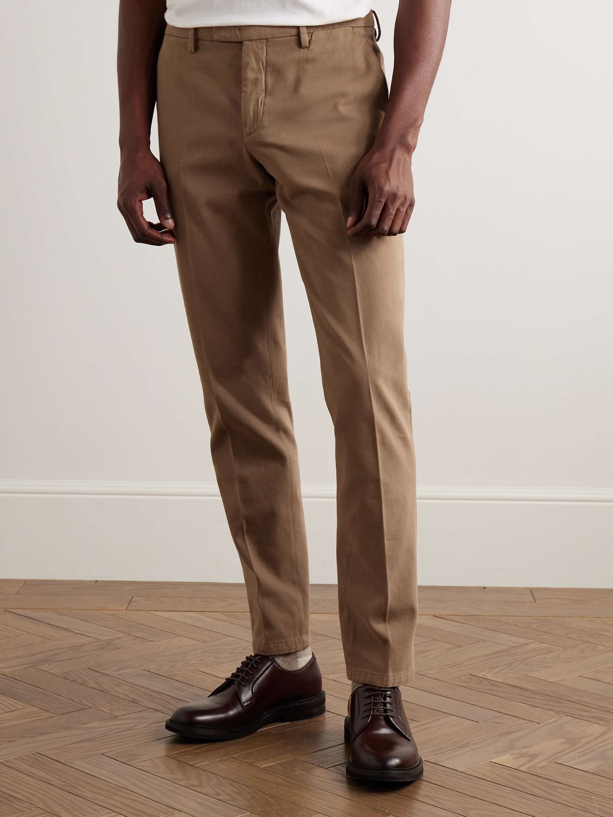 Slim-Fit Straight-Leg Garment-Dyed Cotton-Blend Twill Suit Trousers view