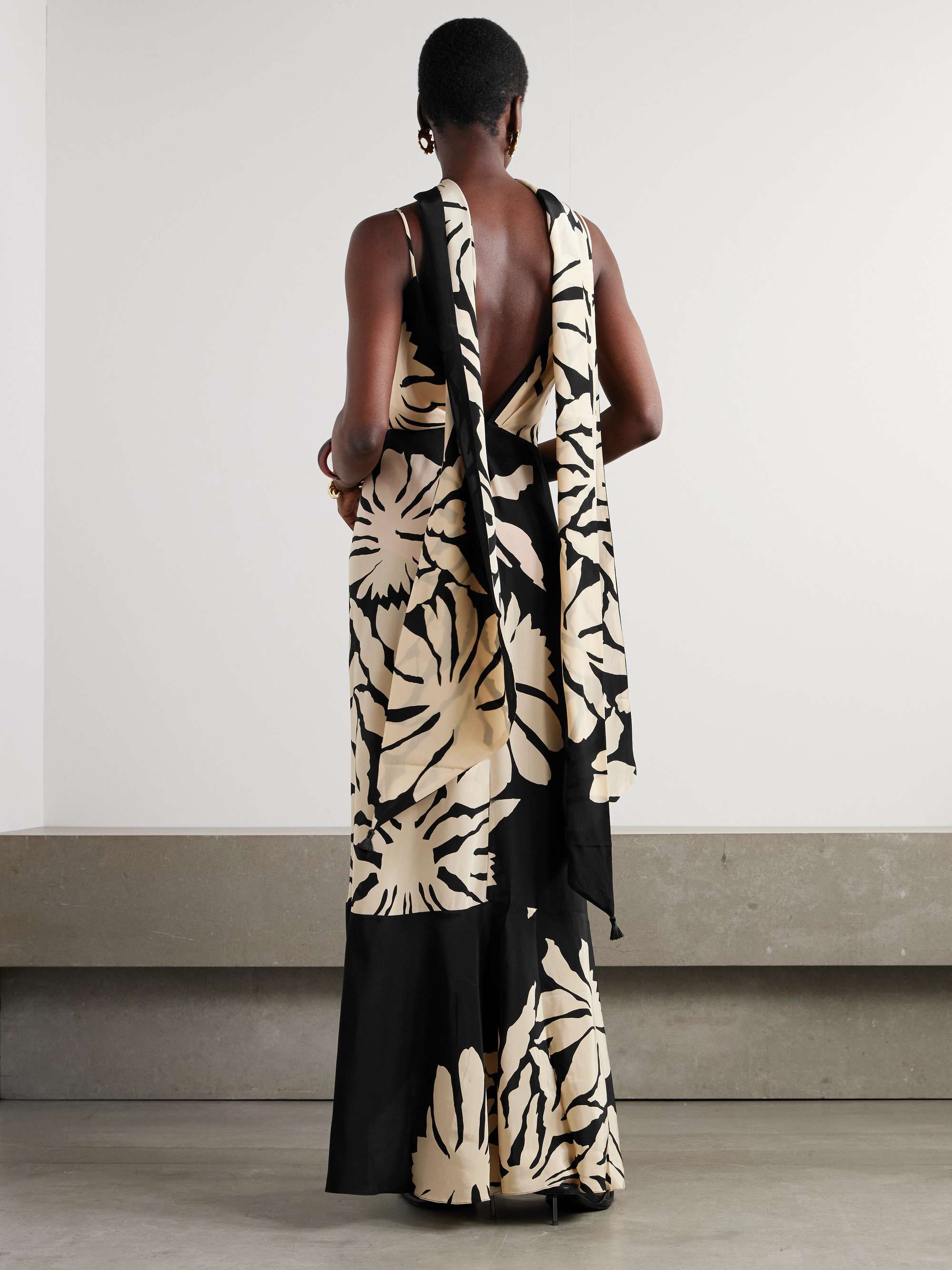 Santa Cruz wrap-effect gathered floral-print silk maxi dress view