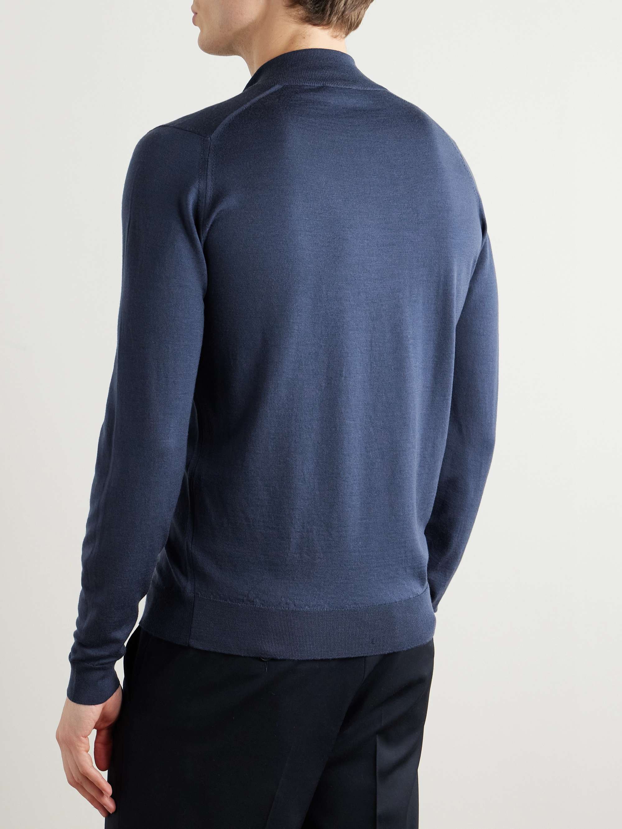 Barrow Slim-Fit Merino Wool Half-Zip Sweater view