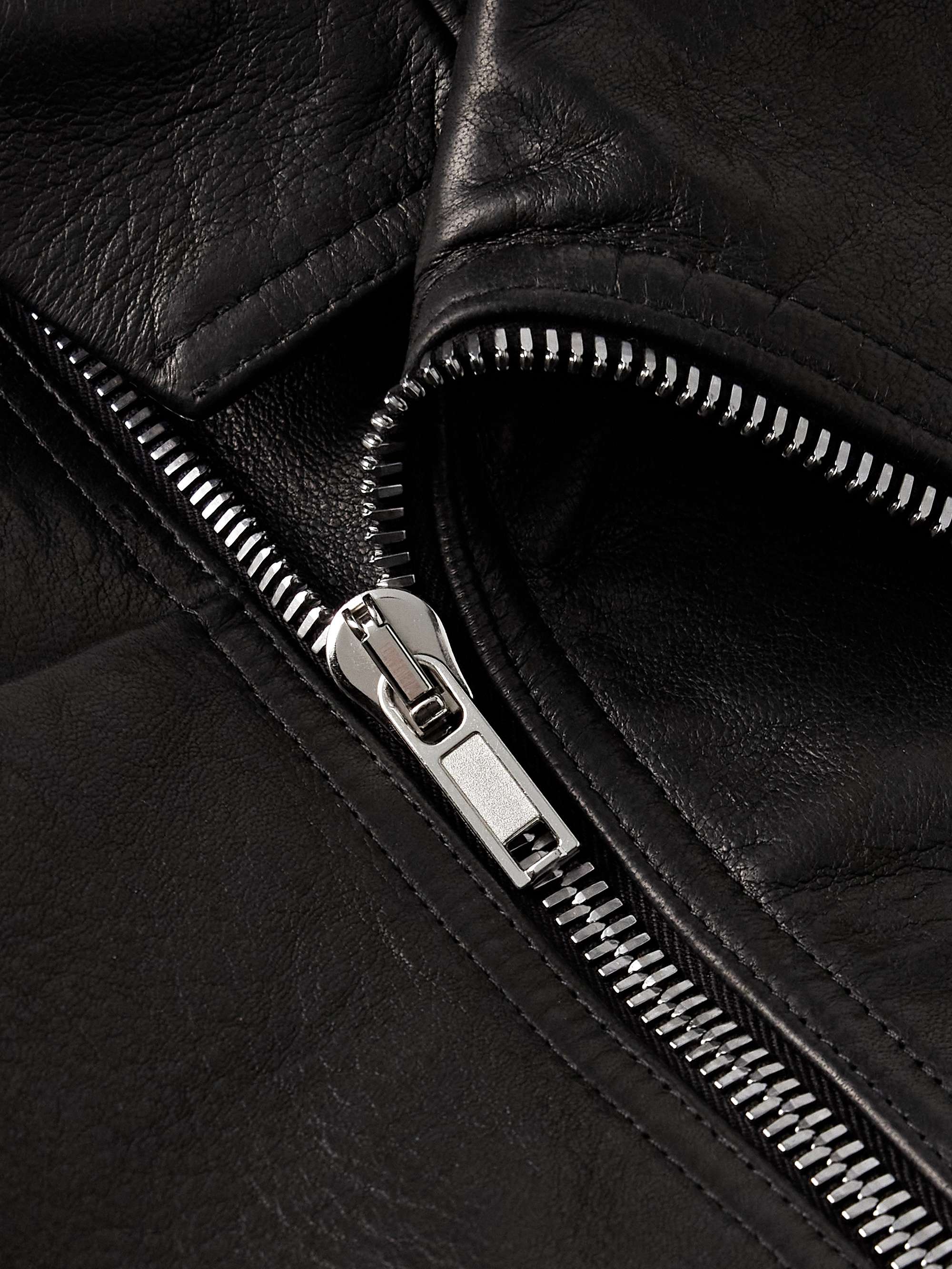 Stooges Cropped Belted Leather Jacket view