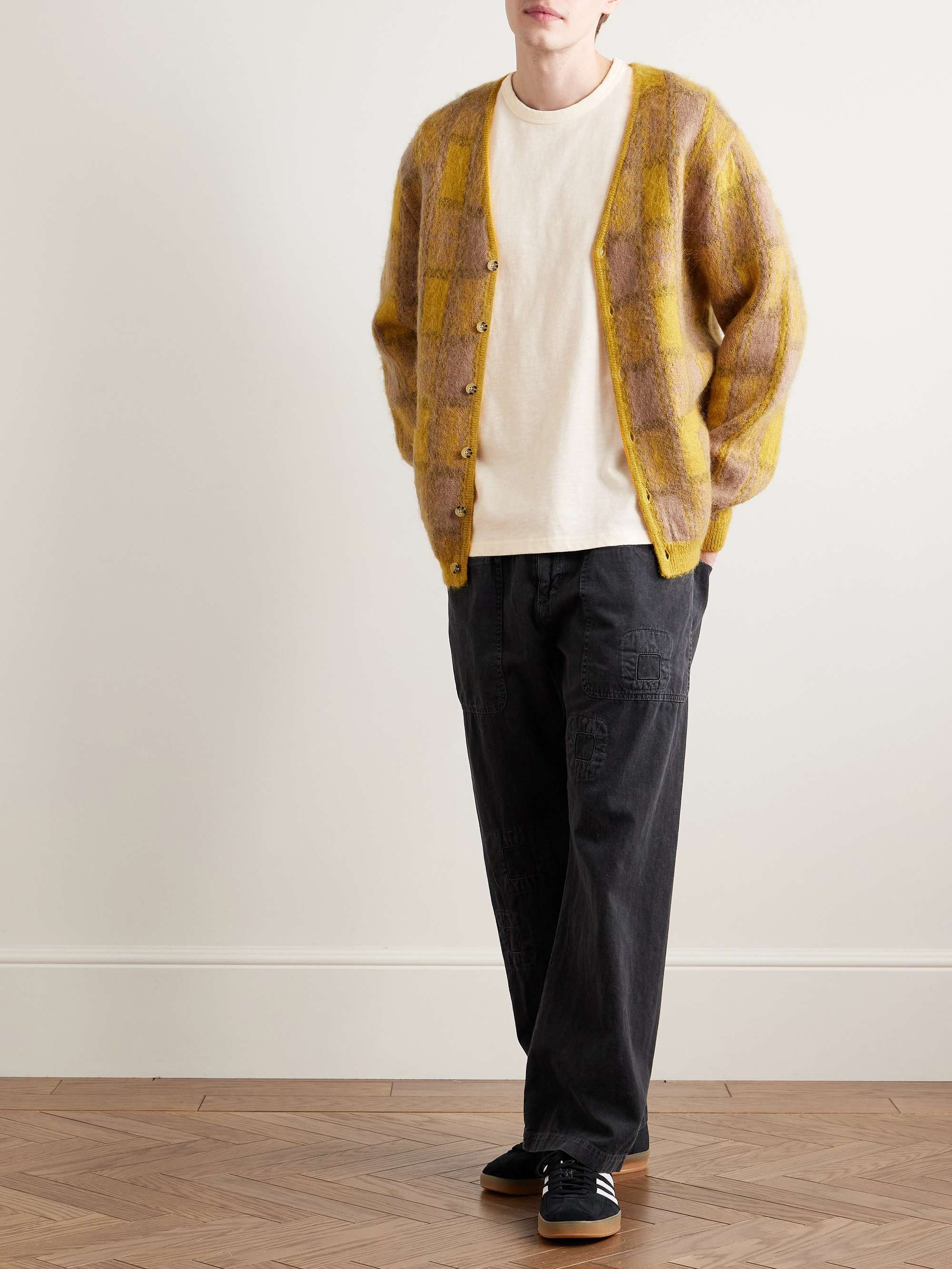 Embroidered Garment-Dyed Slub Cotton-Jersey T-Shirt view