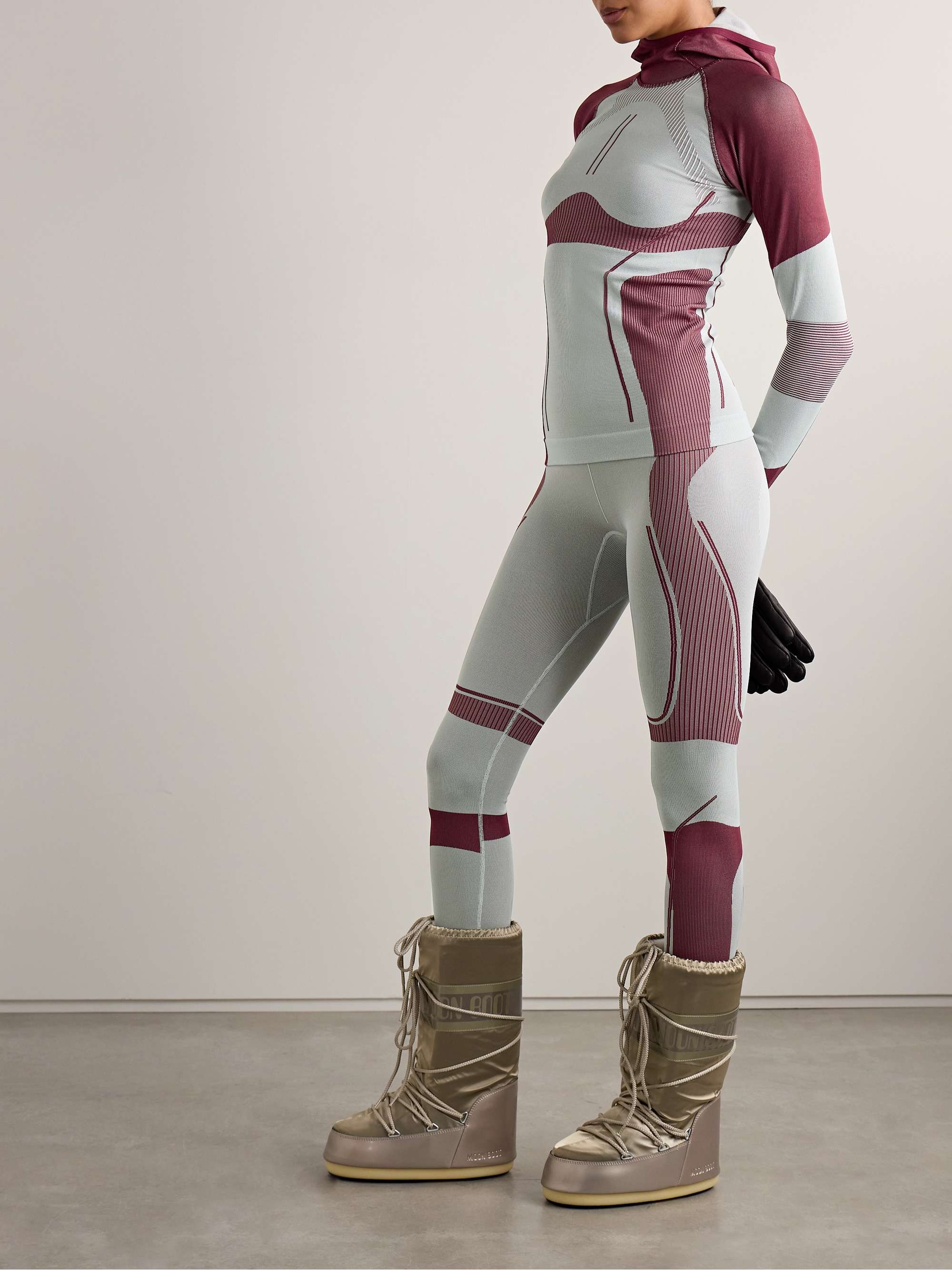 TrueNature ribbed stretch recycled jacquard-knit leggings view