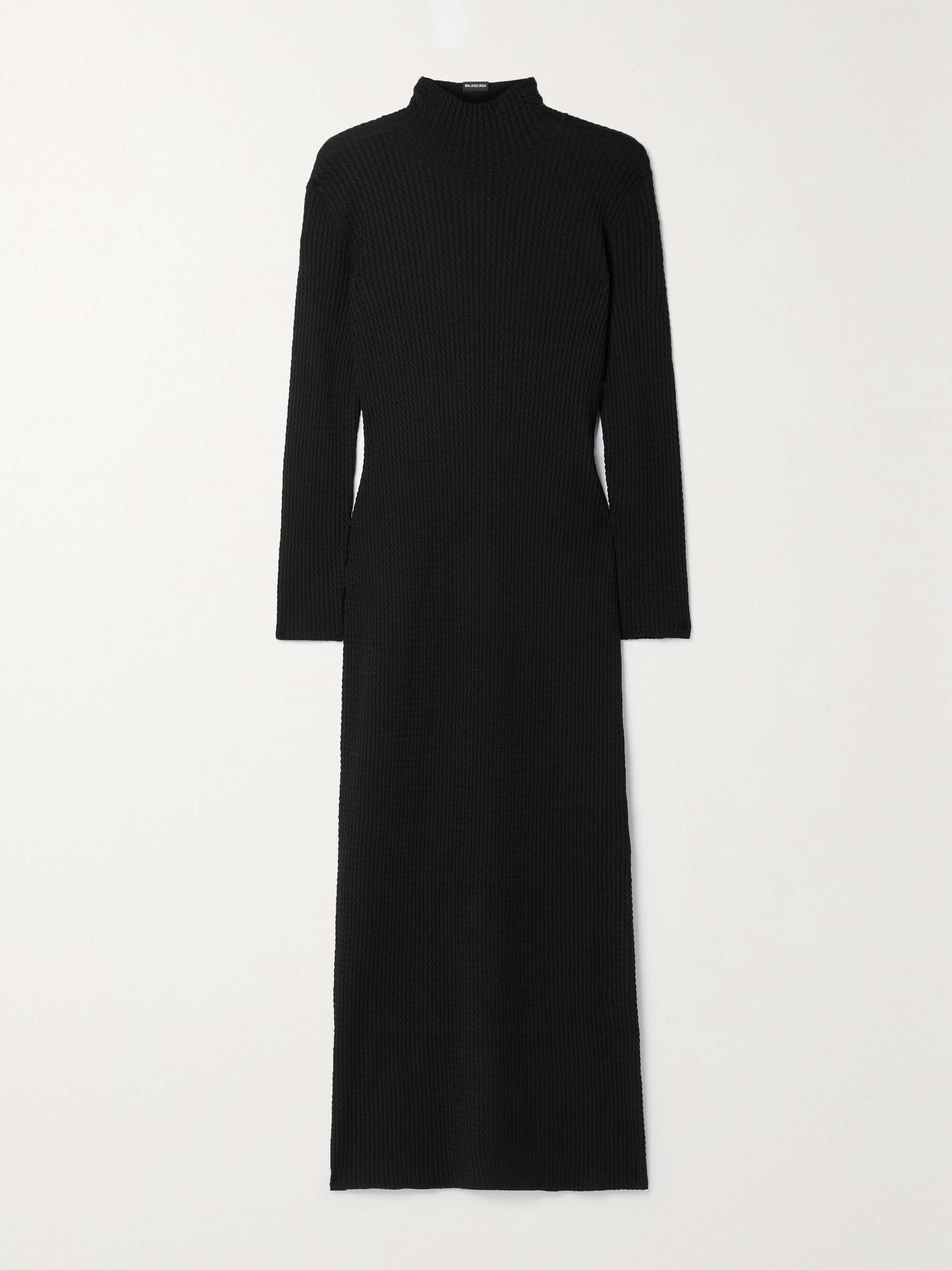 Cable-knit wool-blend turtleneck maxi dress hero visual