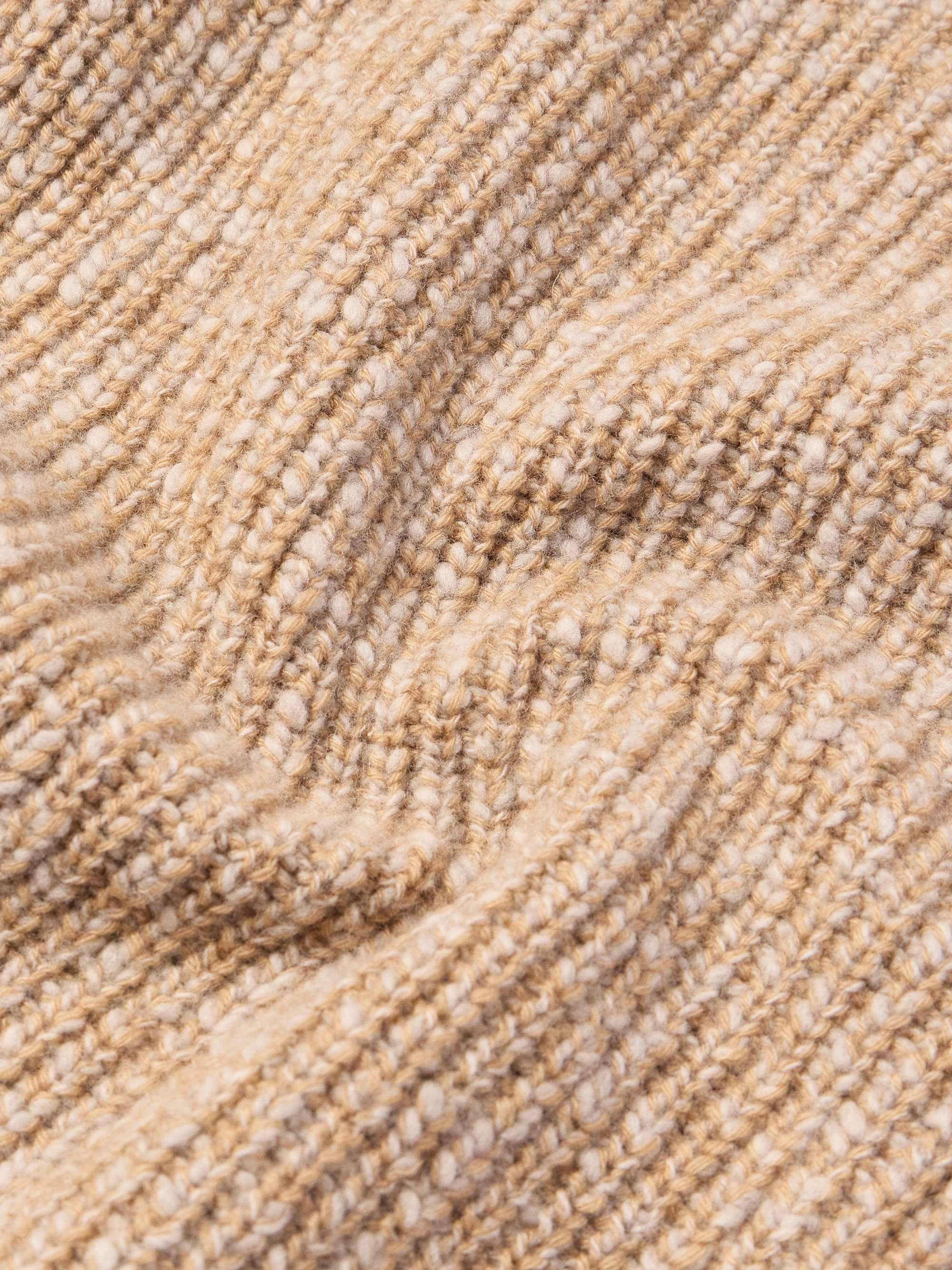 Ribbed Wool and Cashmere-Blend Zip-Up Cardigan view