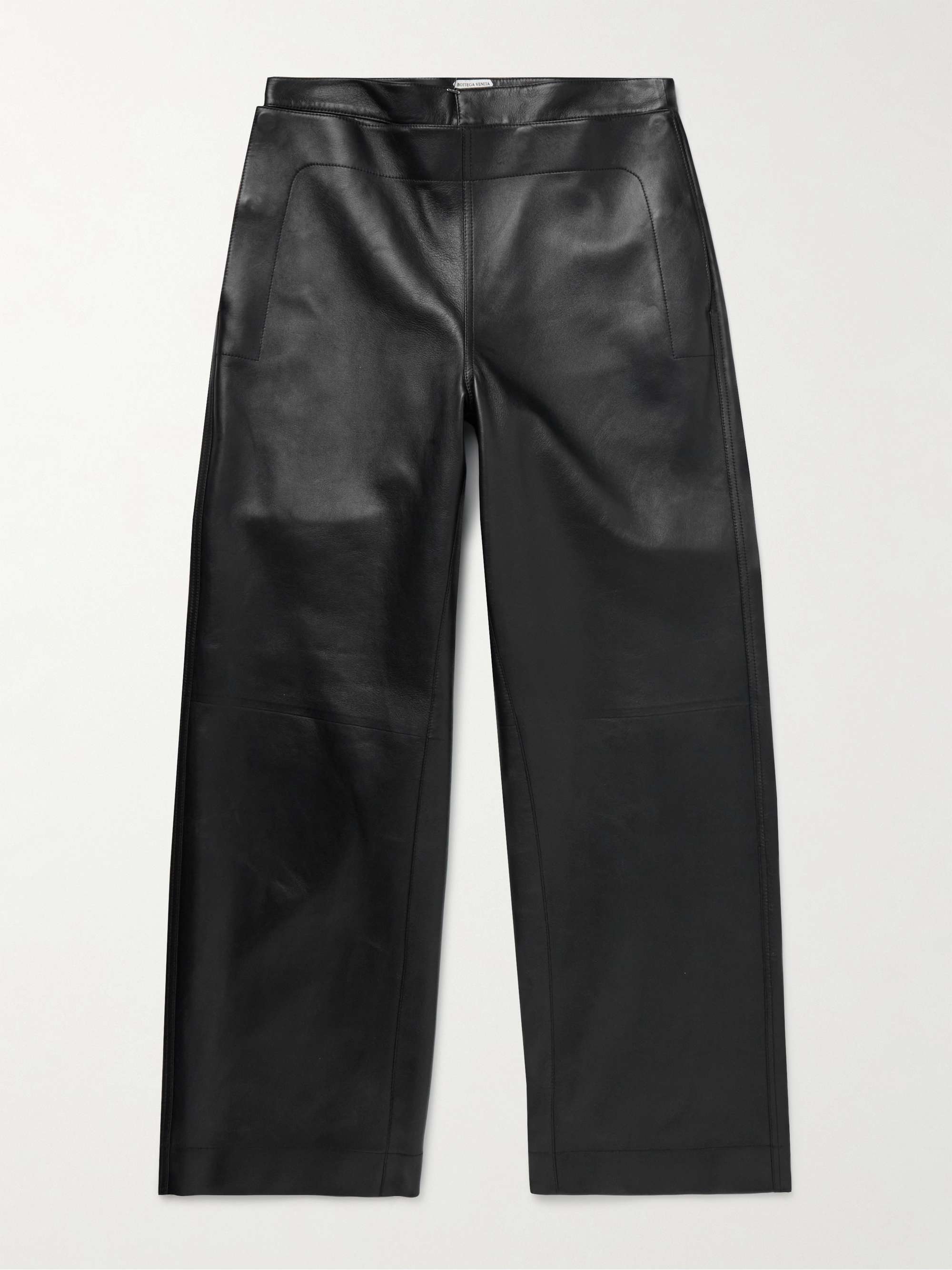 Layered Wide-Leg Leather Trousers hero visual