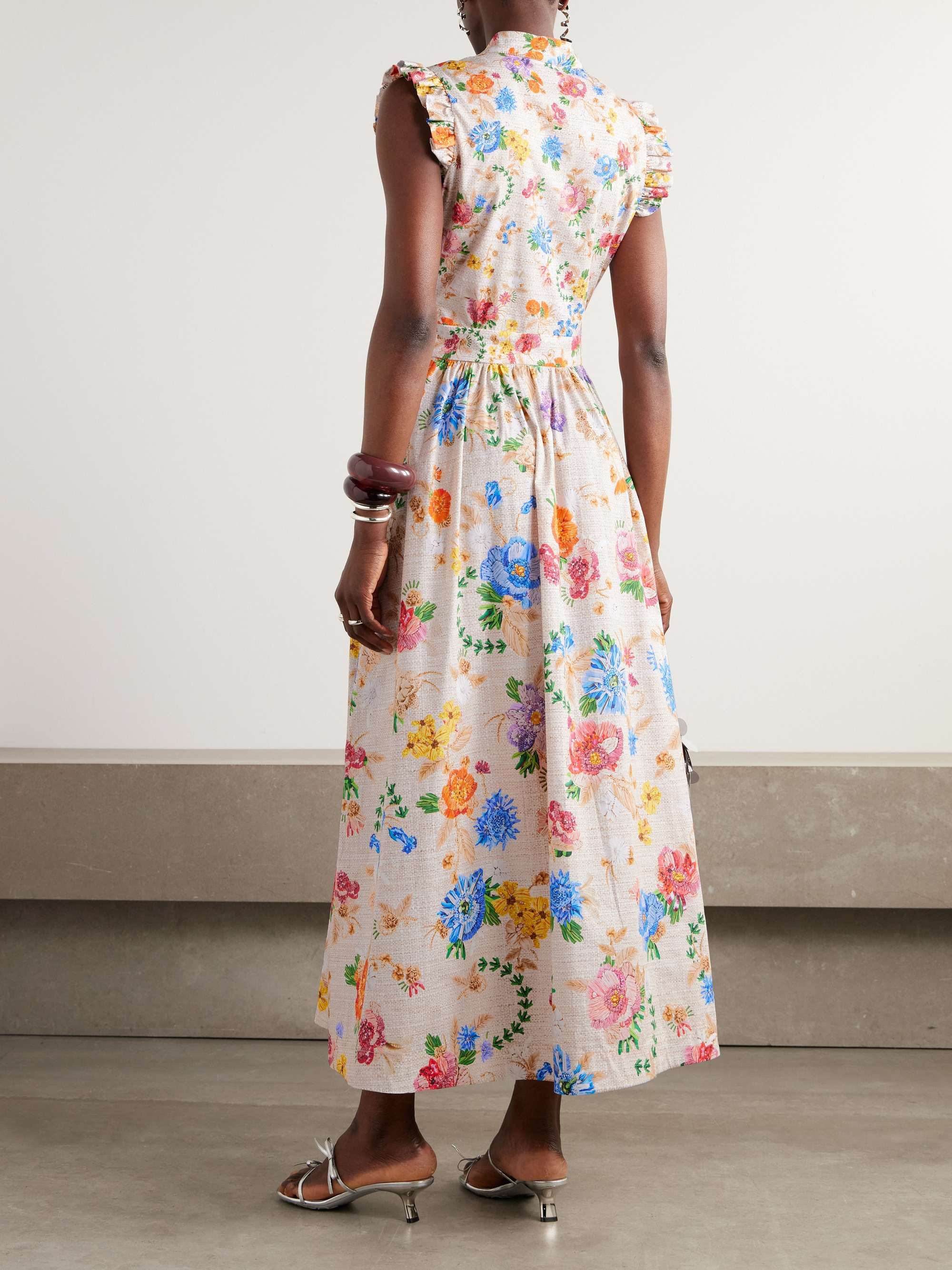 Sezanne floral-print cotton-poplin midi dress view