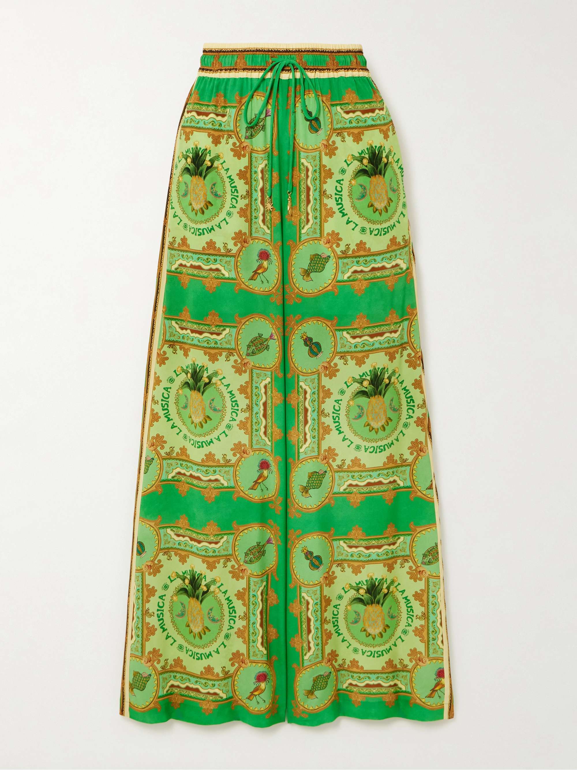 La Musica printed silk crepe de chine wide-leg pants hero visual