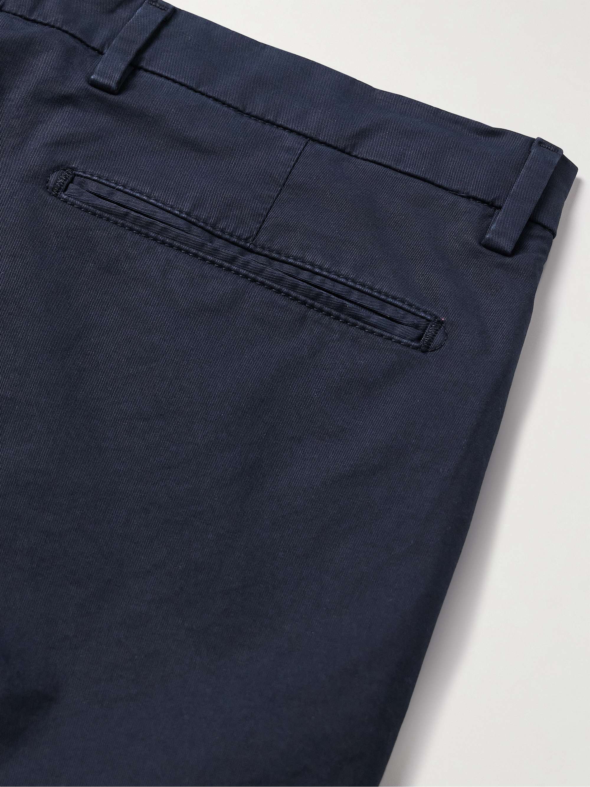 Slim-Fit Straight-Leg Pleated Cotton-Blend Twill Bermuda Shorts view