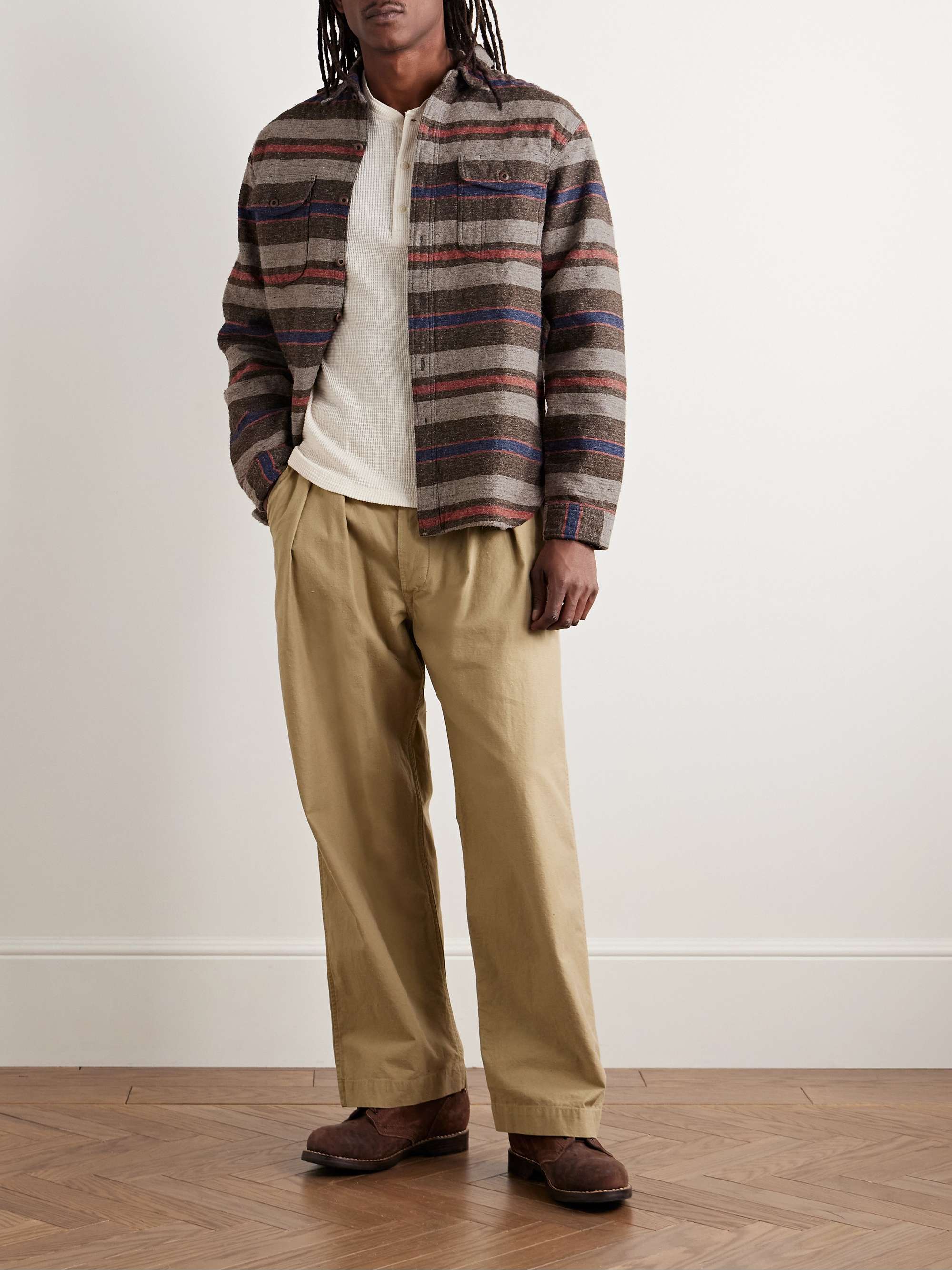 Preston Striped Cotton-Blend Bouclé Overshirt view