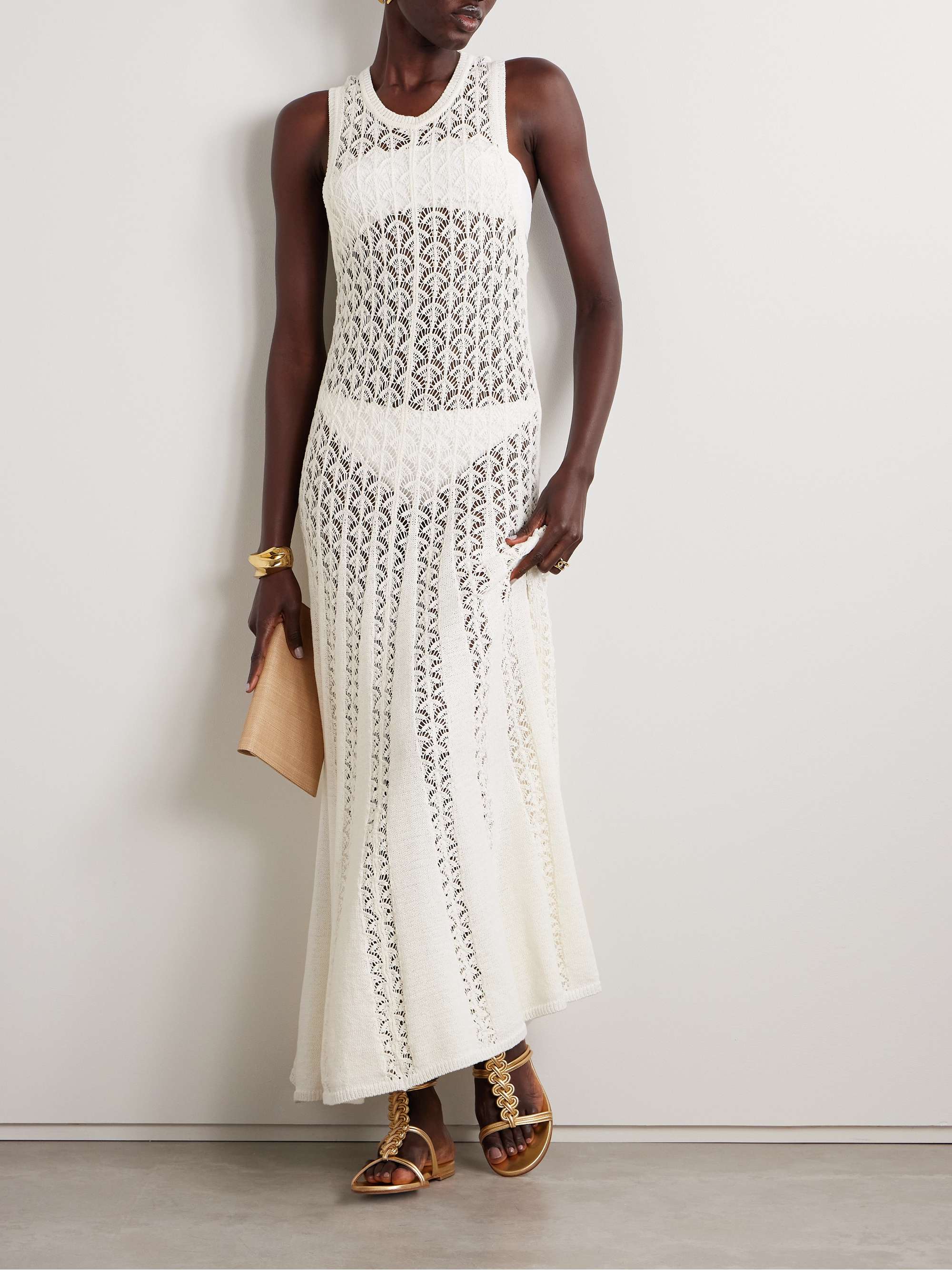 Wylie open-knit cotton maxi dress view