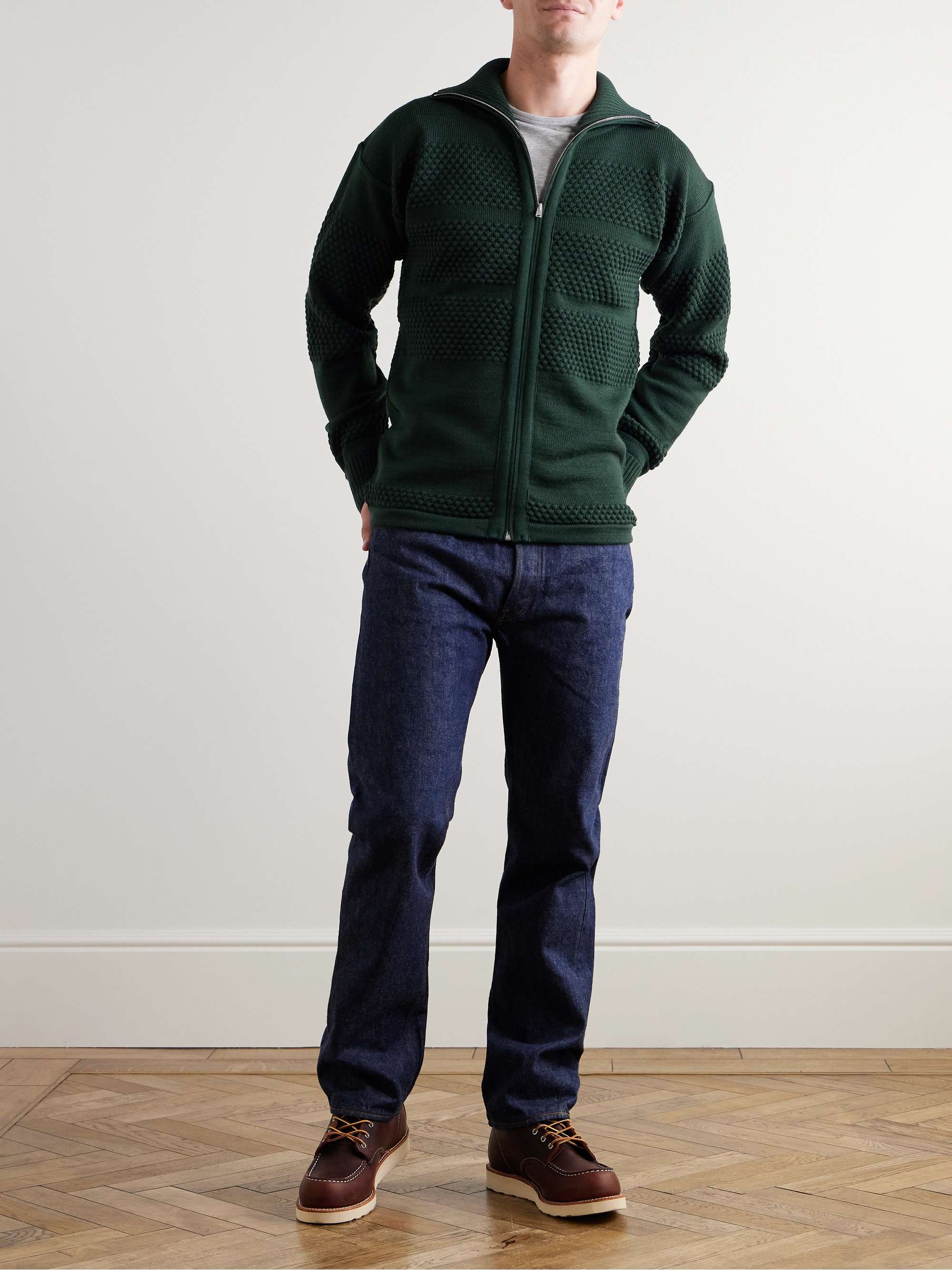 Virgin Wool Zip-Up Cardigan view