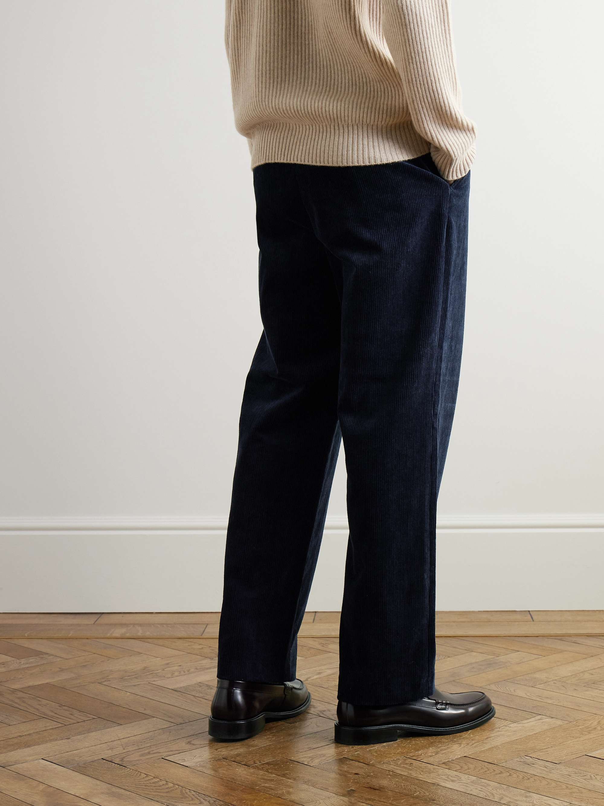 Edward Wide-Leg Organic Cotton-Corduroy Trousers view