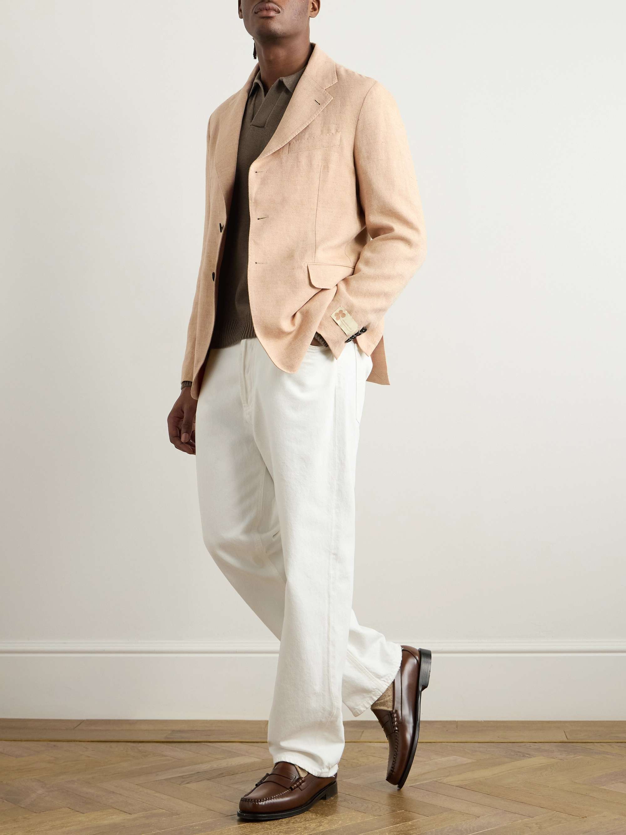 Linen, Wool, Silk and Cashmere-Blend Twill Blazer view