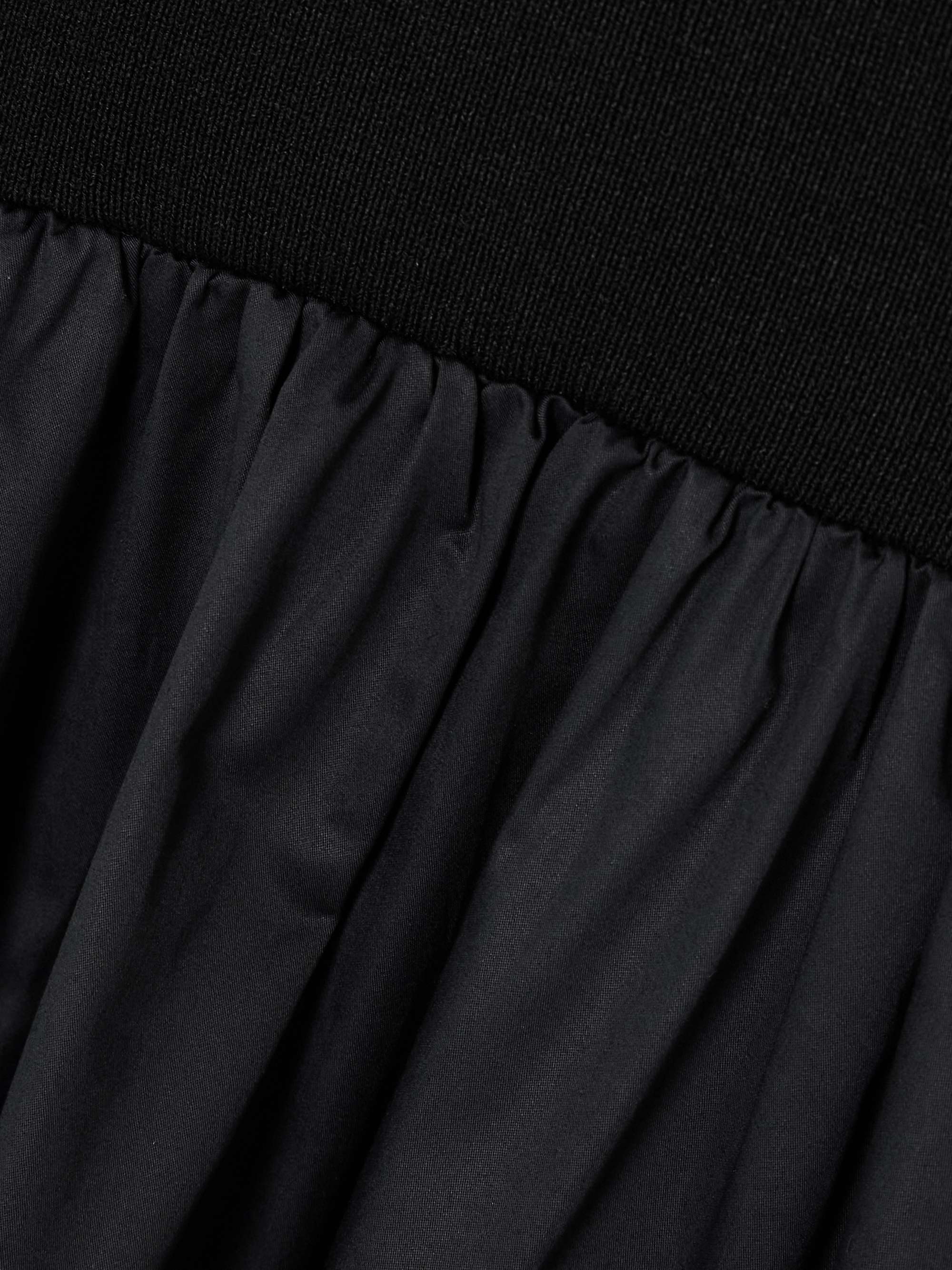 Cutout ribbed-knit and cotton-poplin maxi dress view