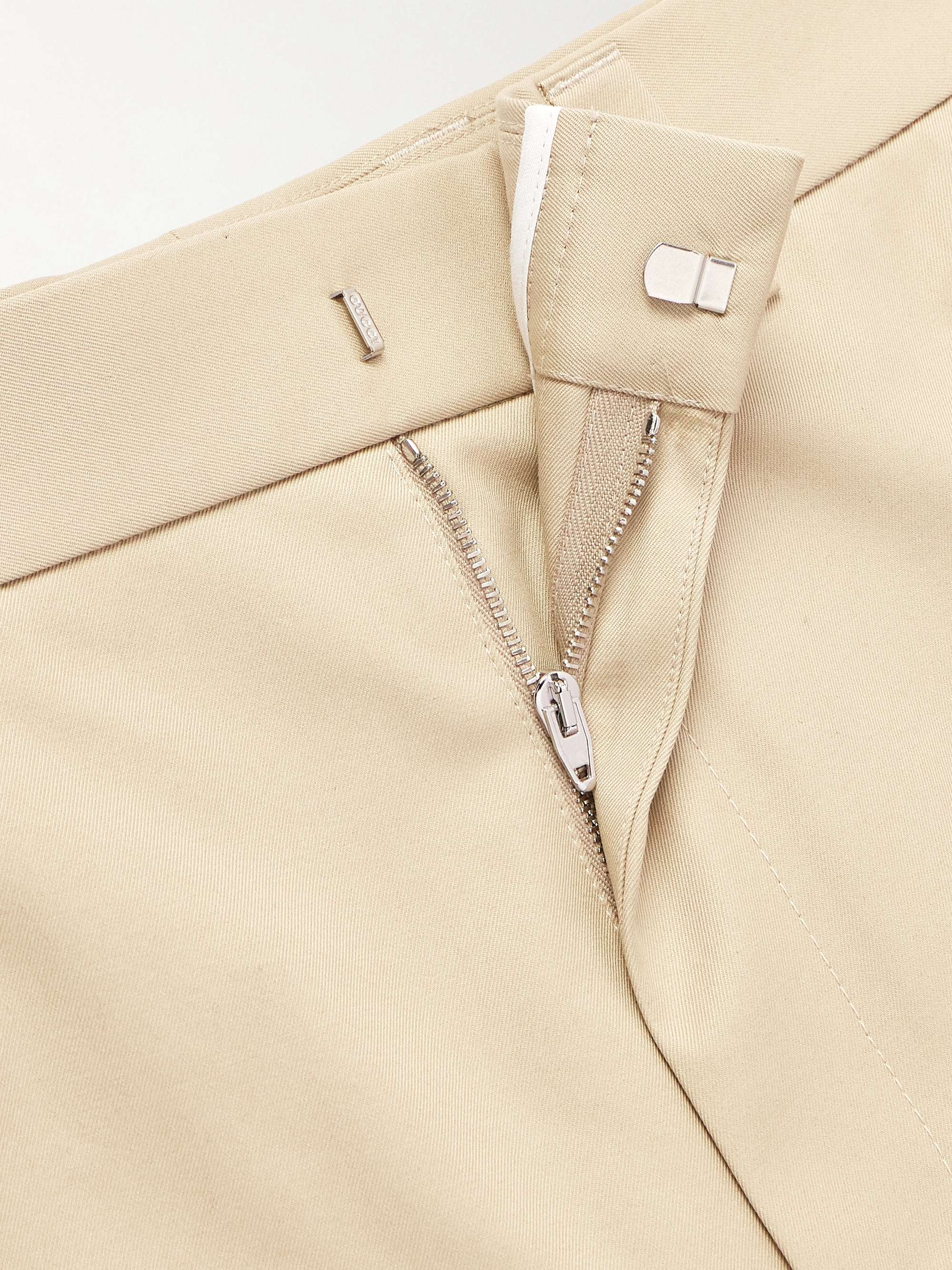 Straight-Leg Webbing-Trimmed Cotton-Twill Shorts view