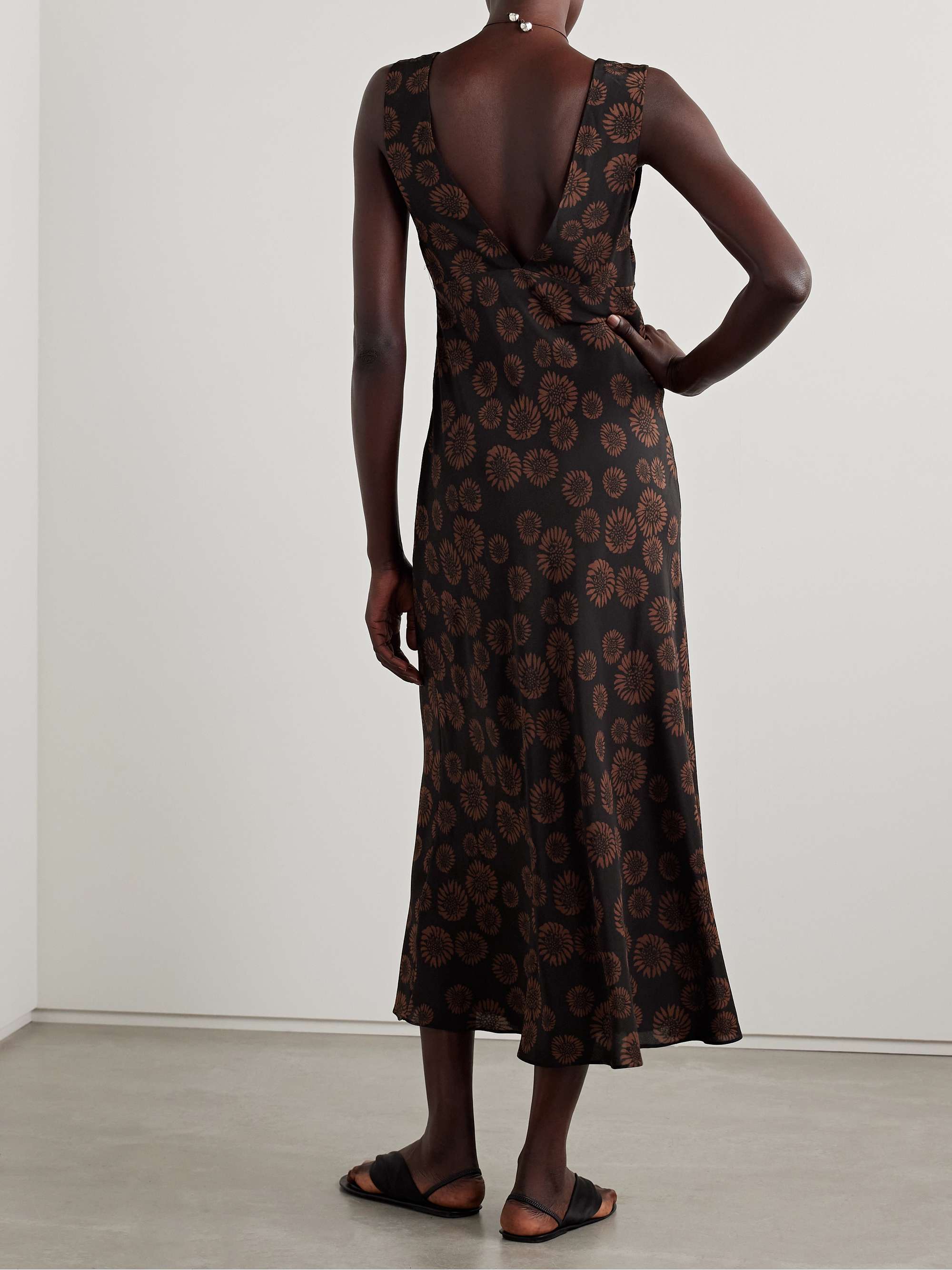 Floral-print silk crepe de chine maxi dress view