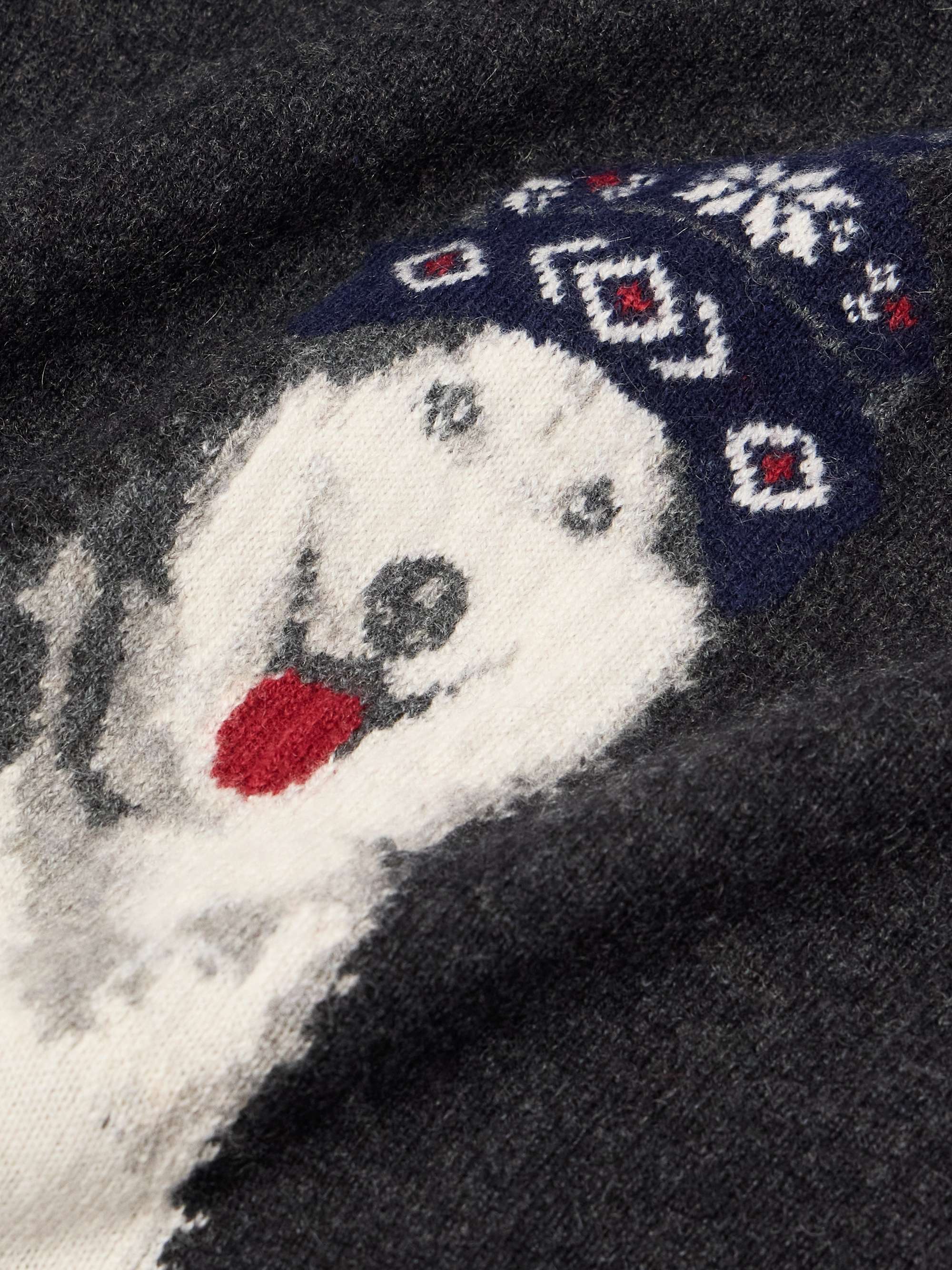 Logo-Embroidered Intarsia Cashmere Sweater view