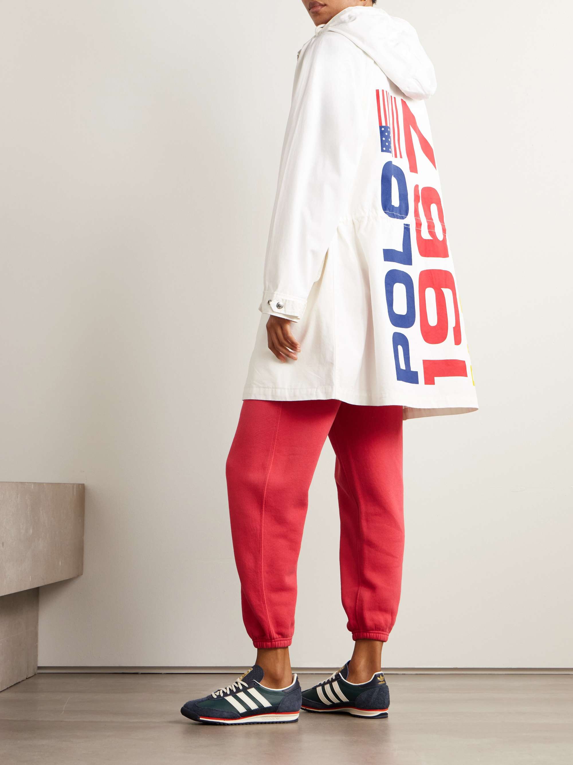 Embroidered printed cotton-canvas hooded jacket view
