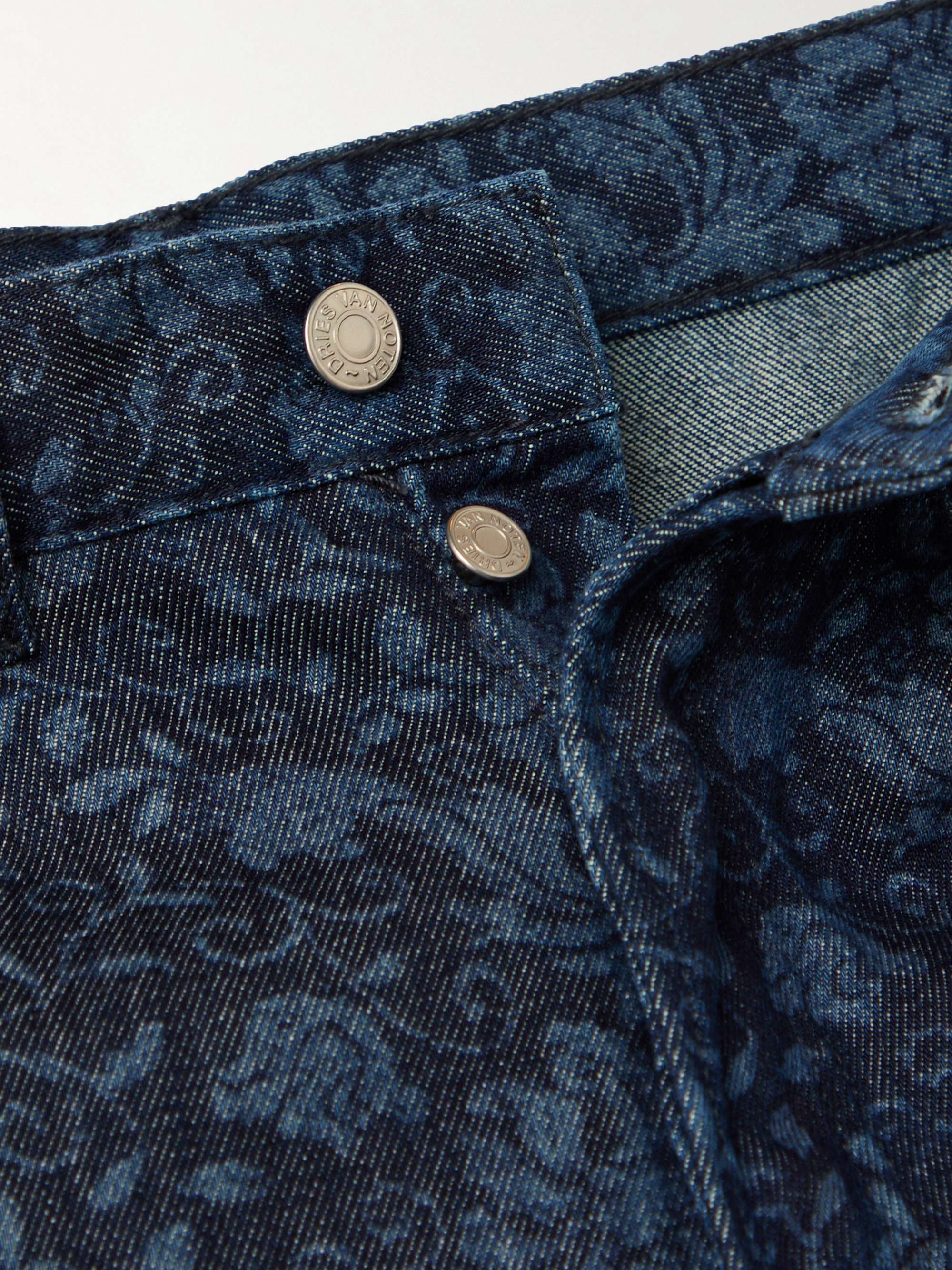 Bleached mid-rise straight-leg jeans view