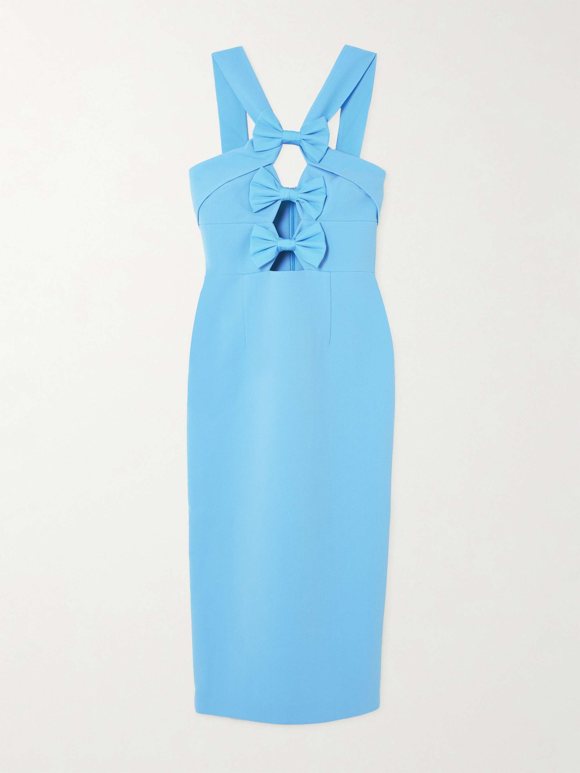 Skye taffeta-trimmed cutout cloqué midi dress hero visual