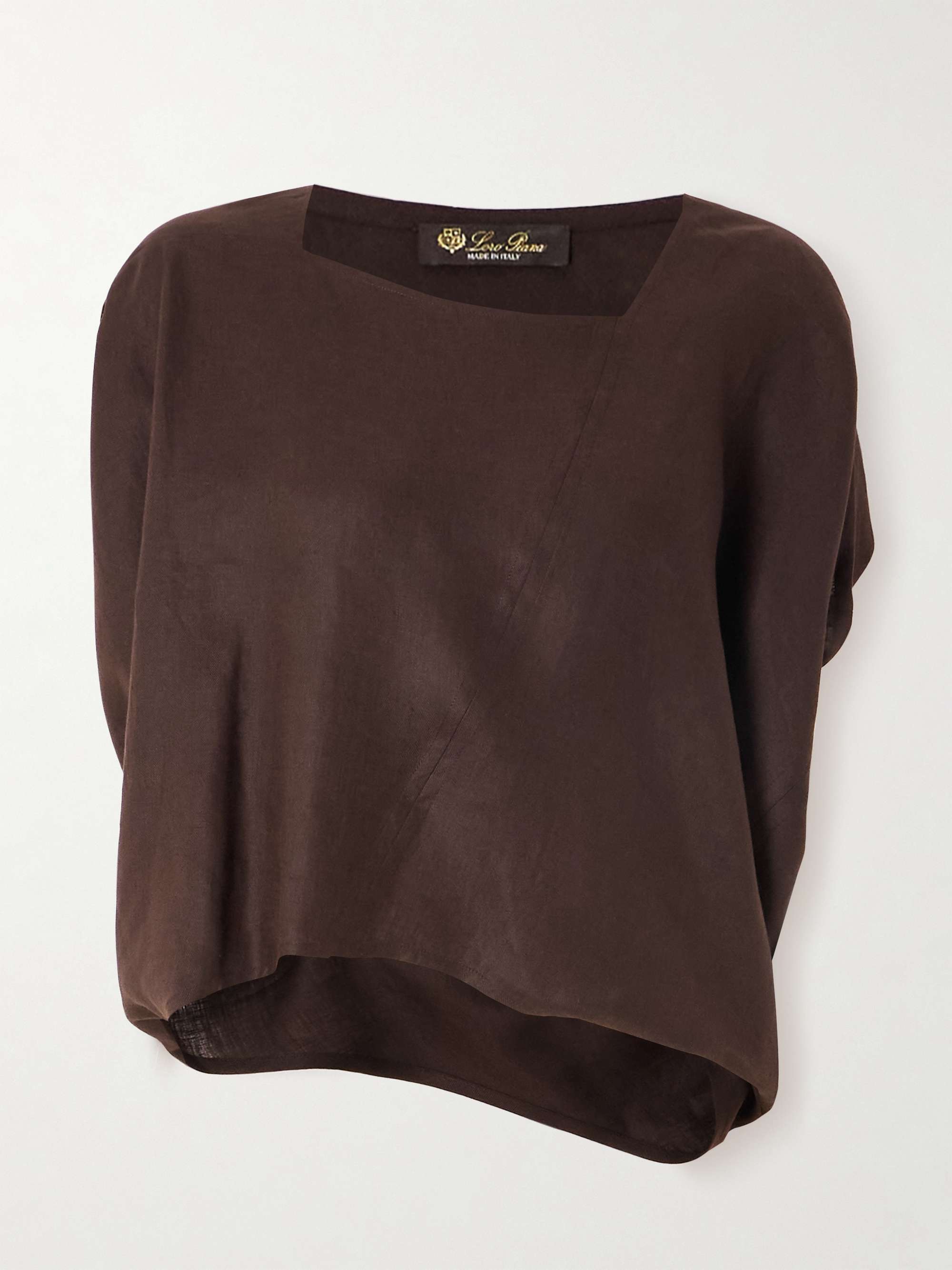 Gaia asymmetric linen blouse hero visual