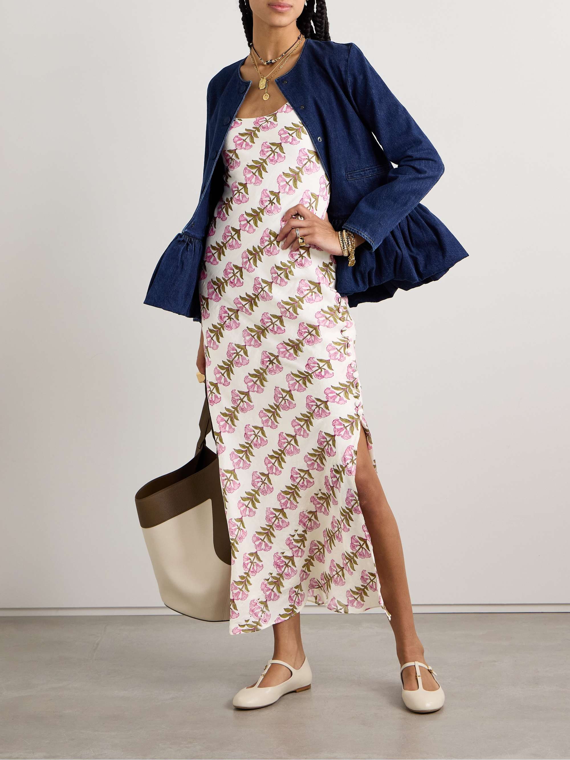 Adele floral-print crinkled-silk maxi dress view
