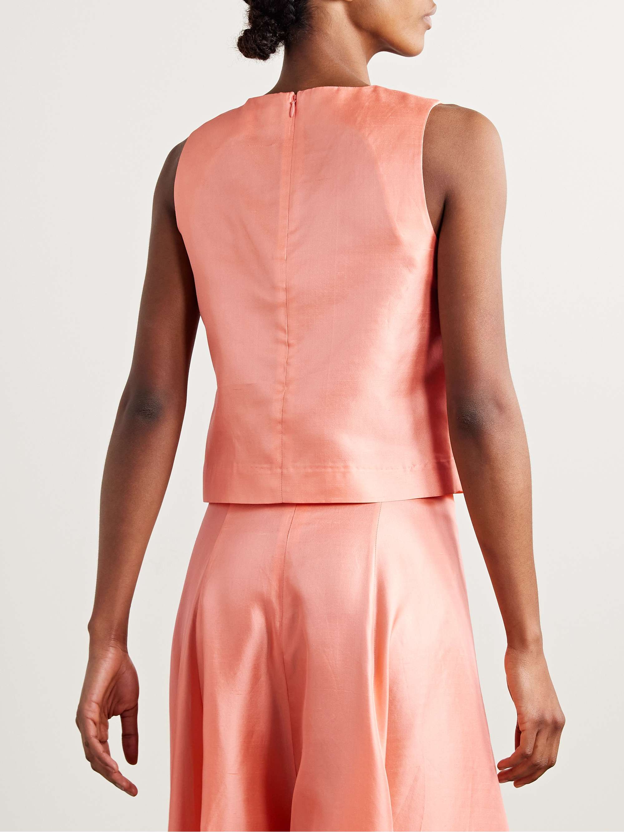 Cassia silk-dupioni top view