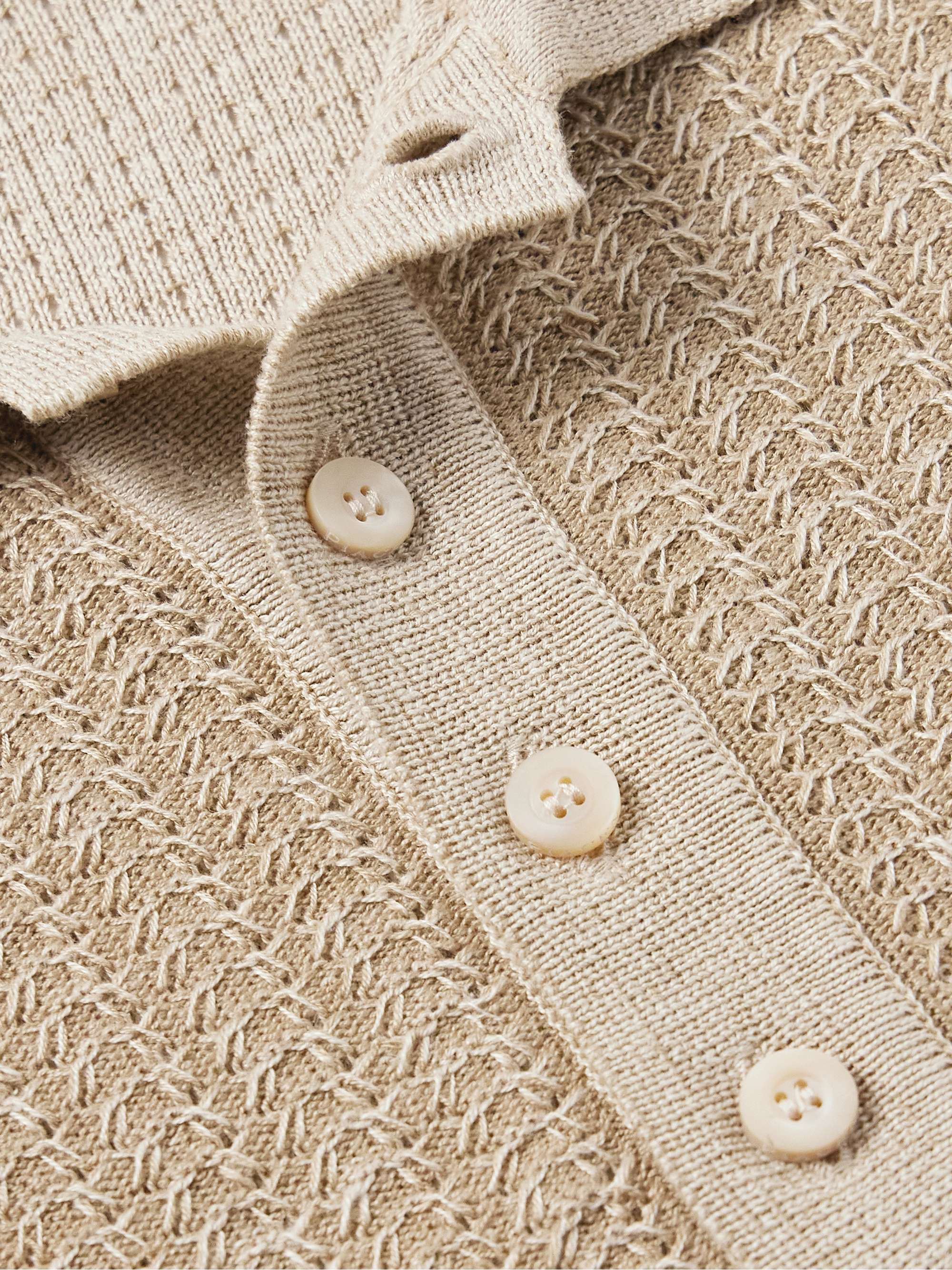 Silk and Linen-Blend Polo Shirt view