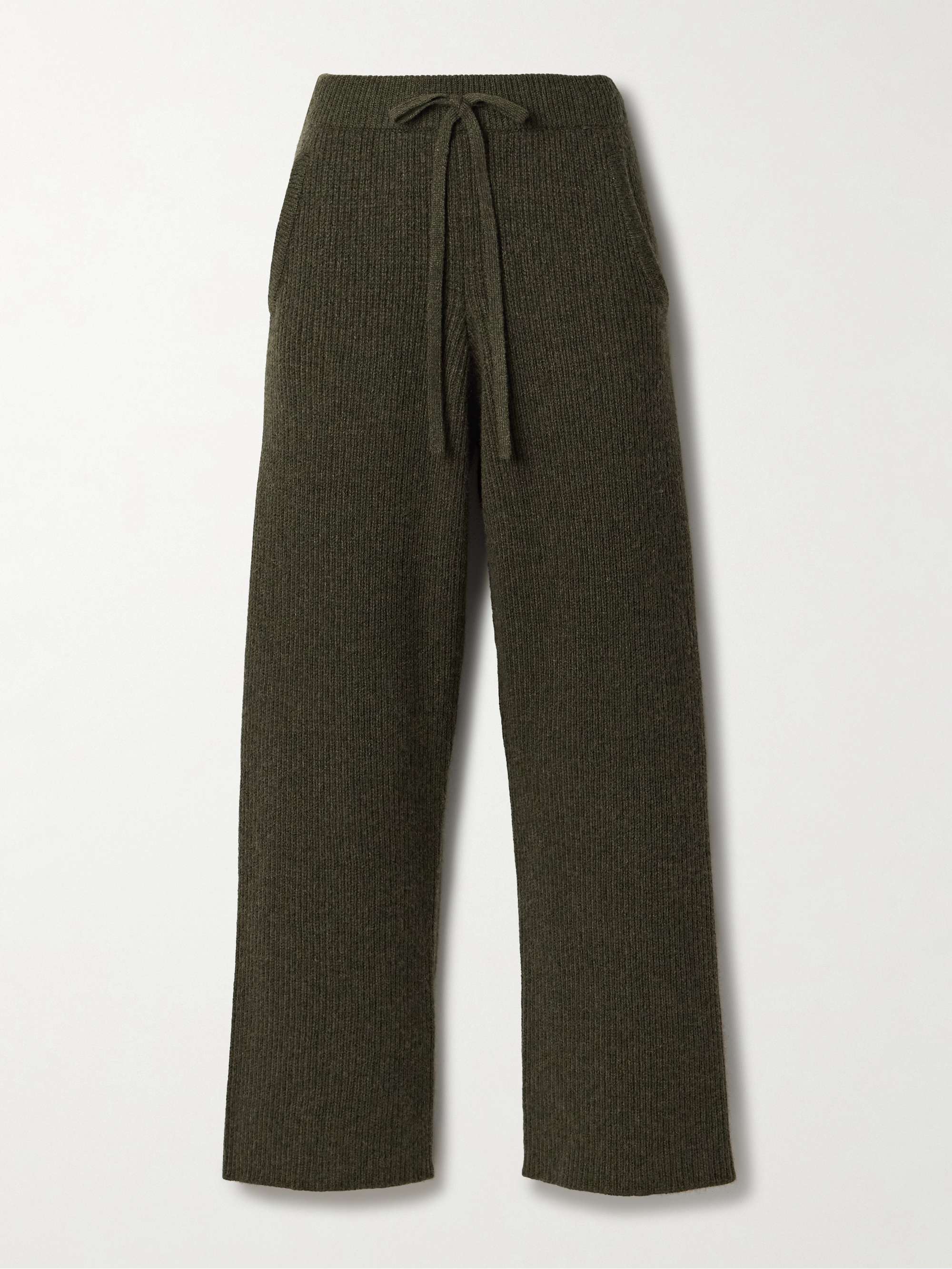 Ribbed cashmere track pants hero visual