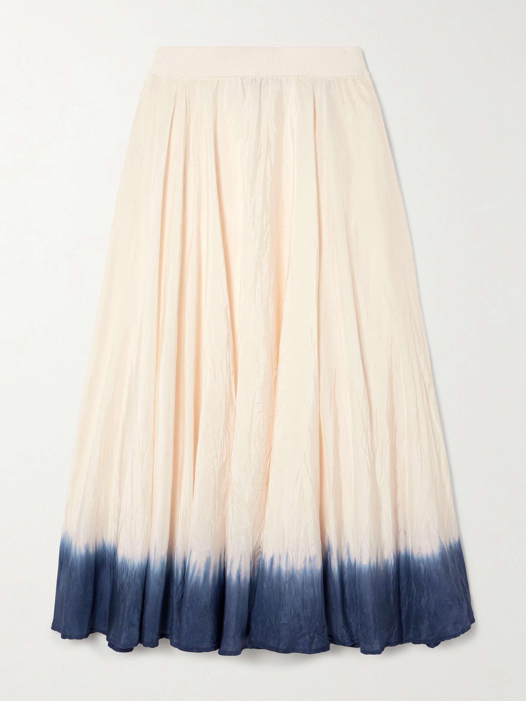 Pleated ombré silk-habotai midi skirt hero visual