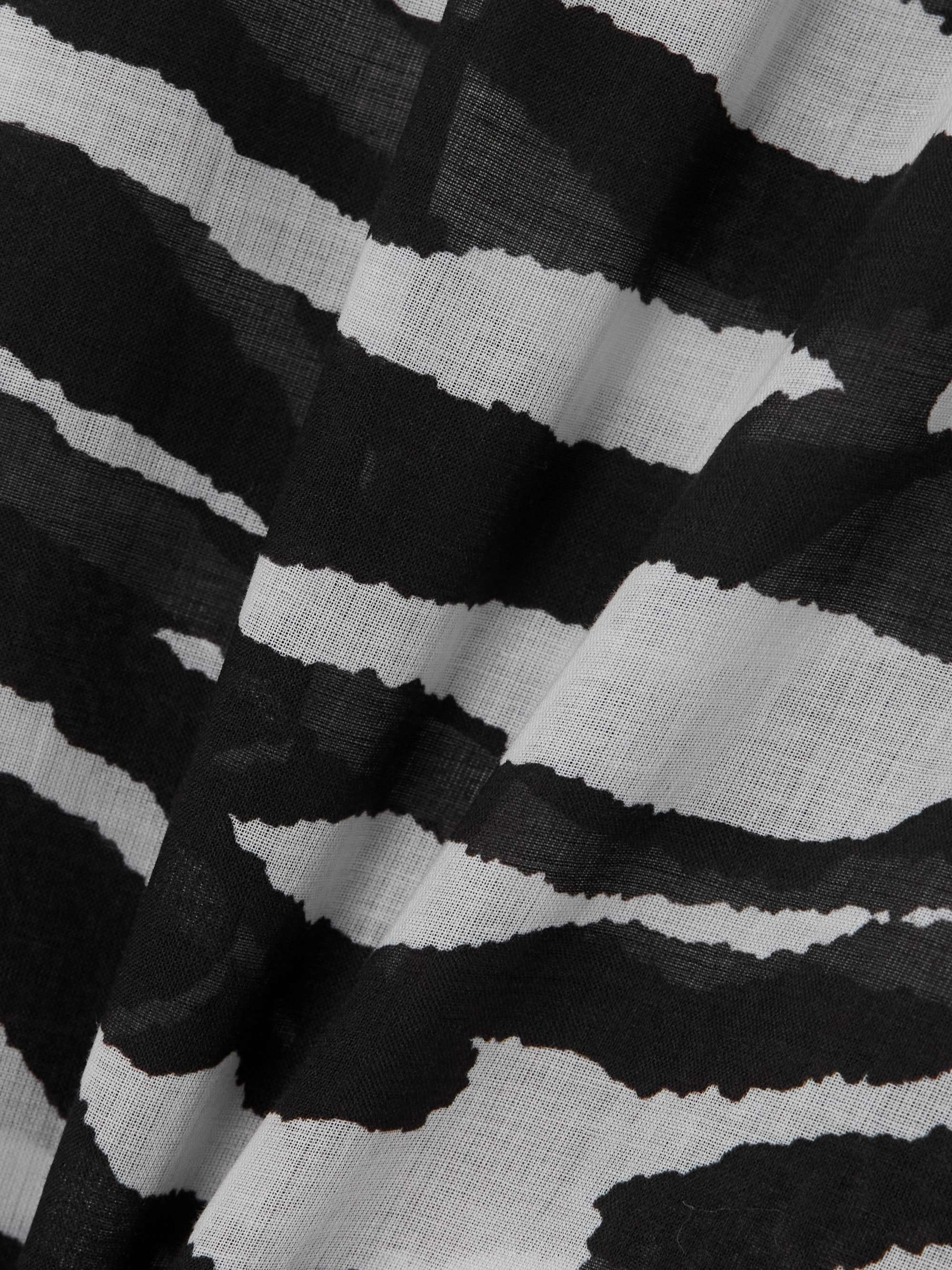 Zebra-print cotton-voile wide-leg pants view