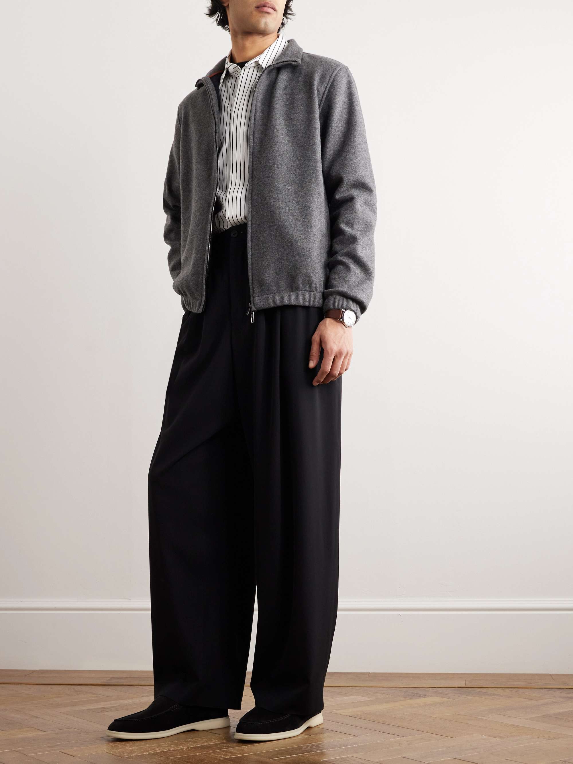 Cashmere-Blend Zip-Up Sweater view