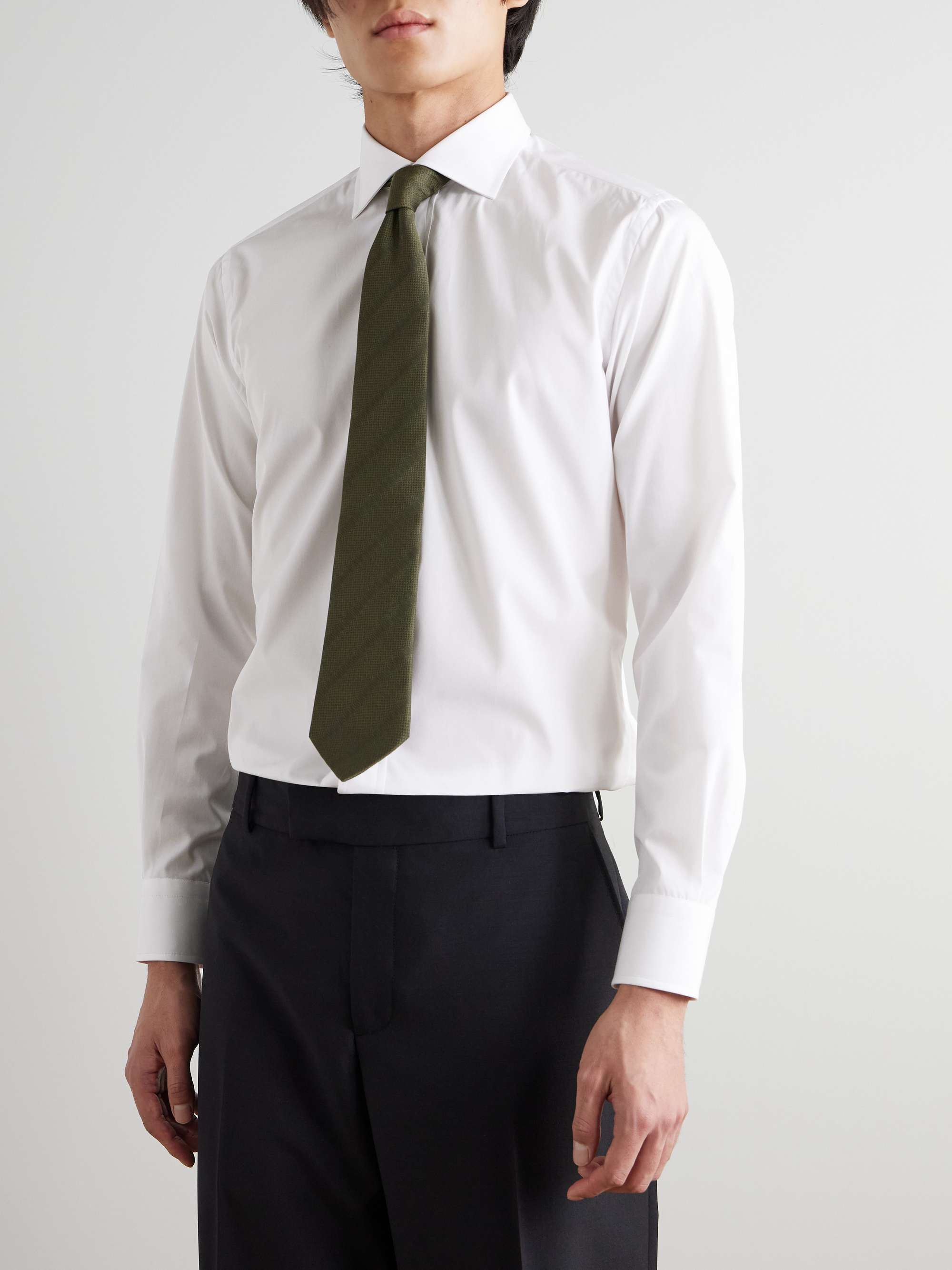 Trevi Cutaway-Collar Cotton Shirt view