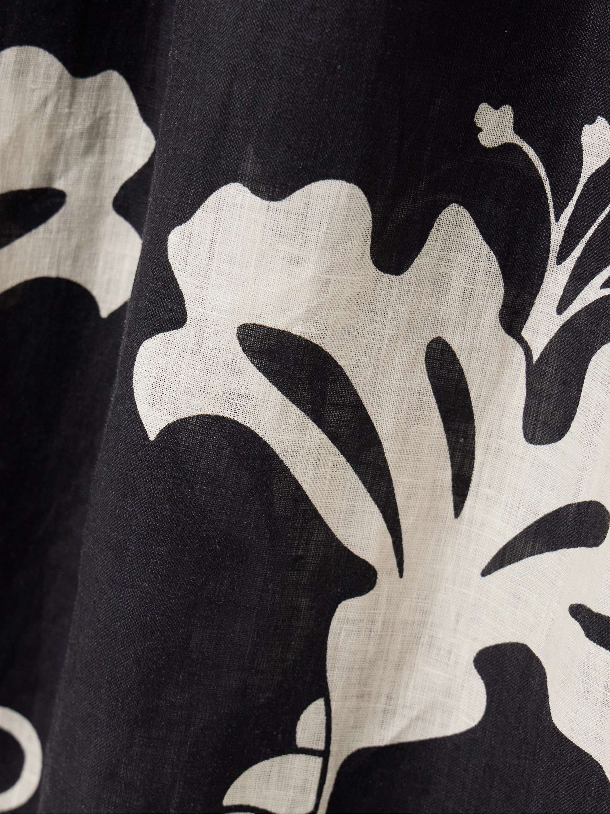Enlightened Sailor tiered cutout printed linen maxi dress view