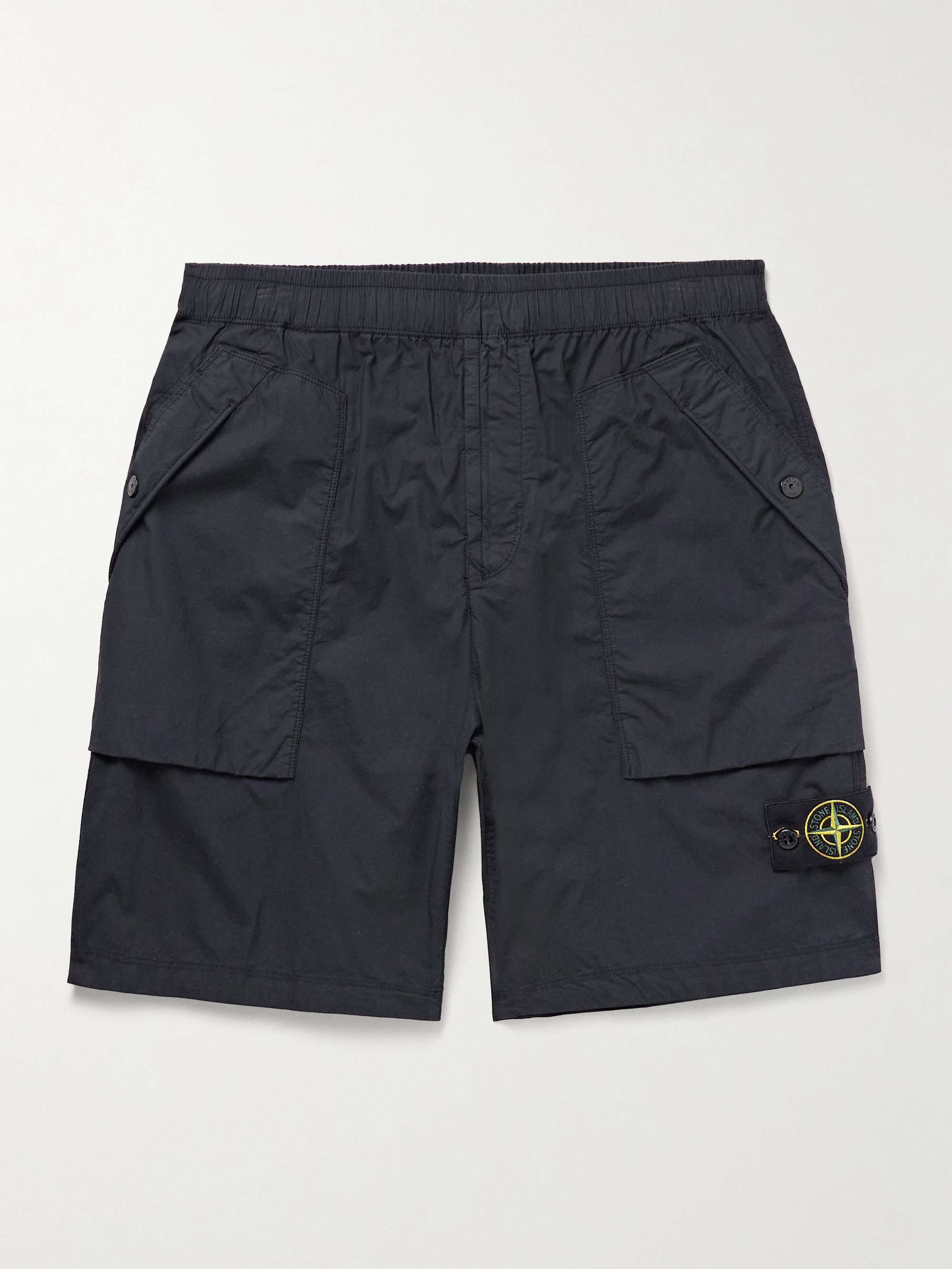 Straight-Leg Garment-Dyed Stretch-Cotton Tela Cargo Shorts hero visual