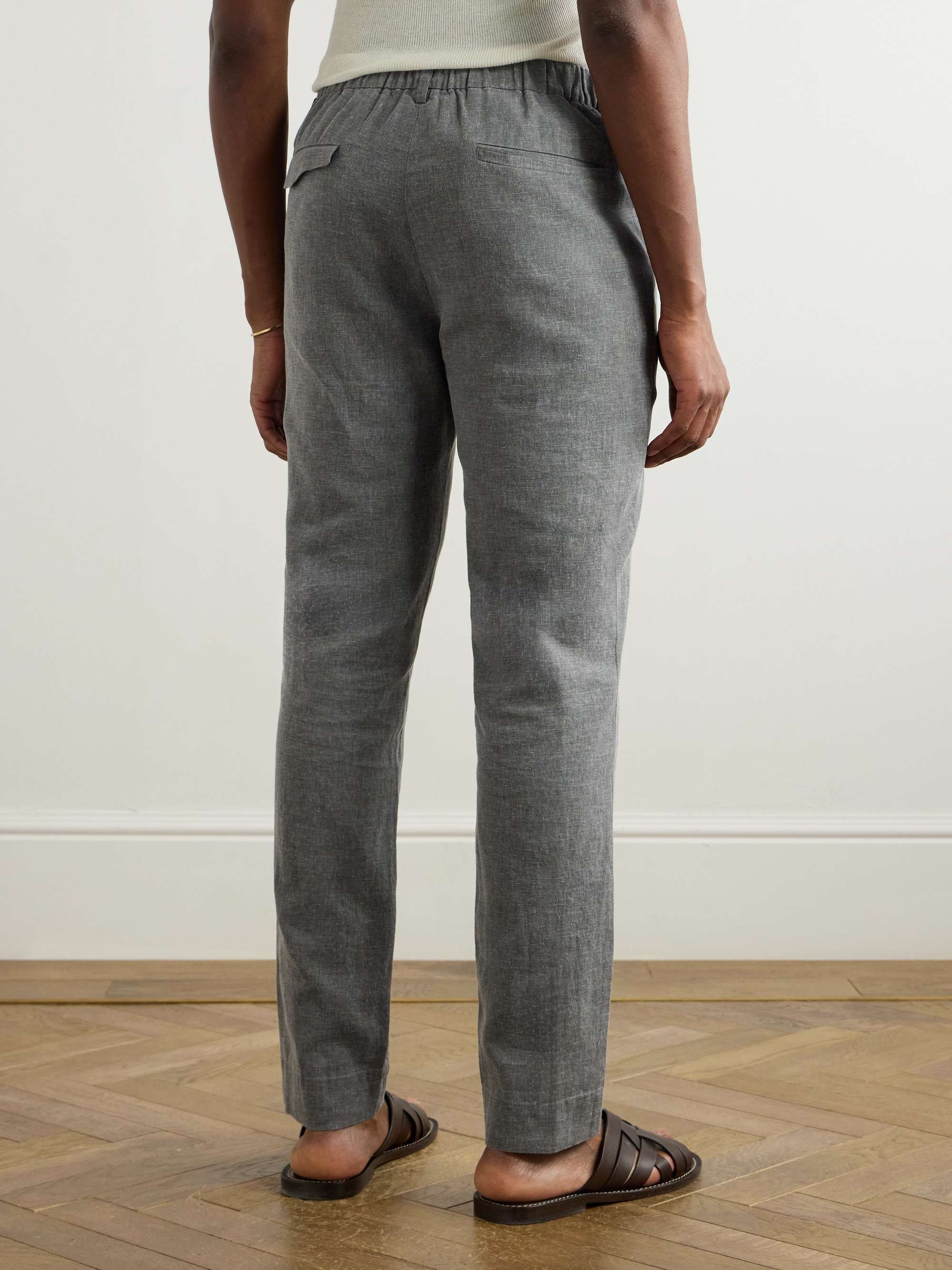 Pinco Tapered Linen-Blend Trousers view