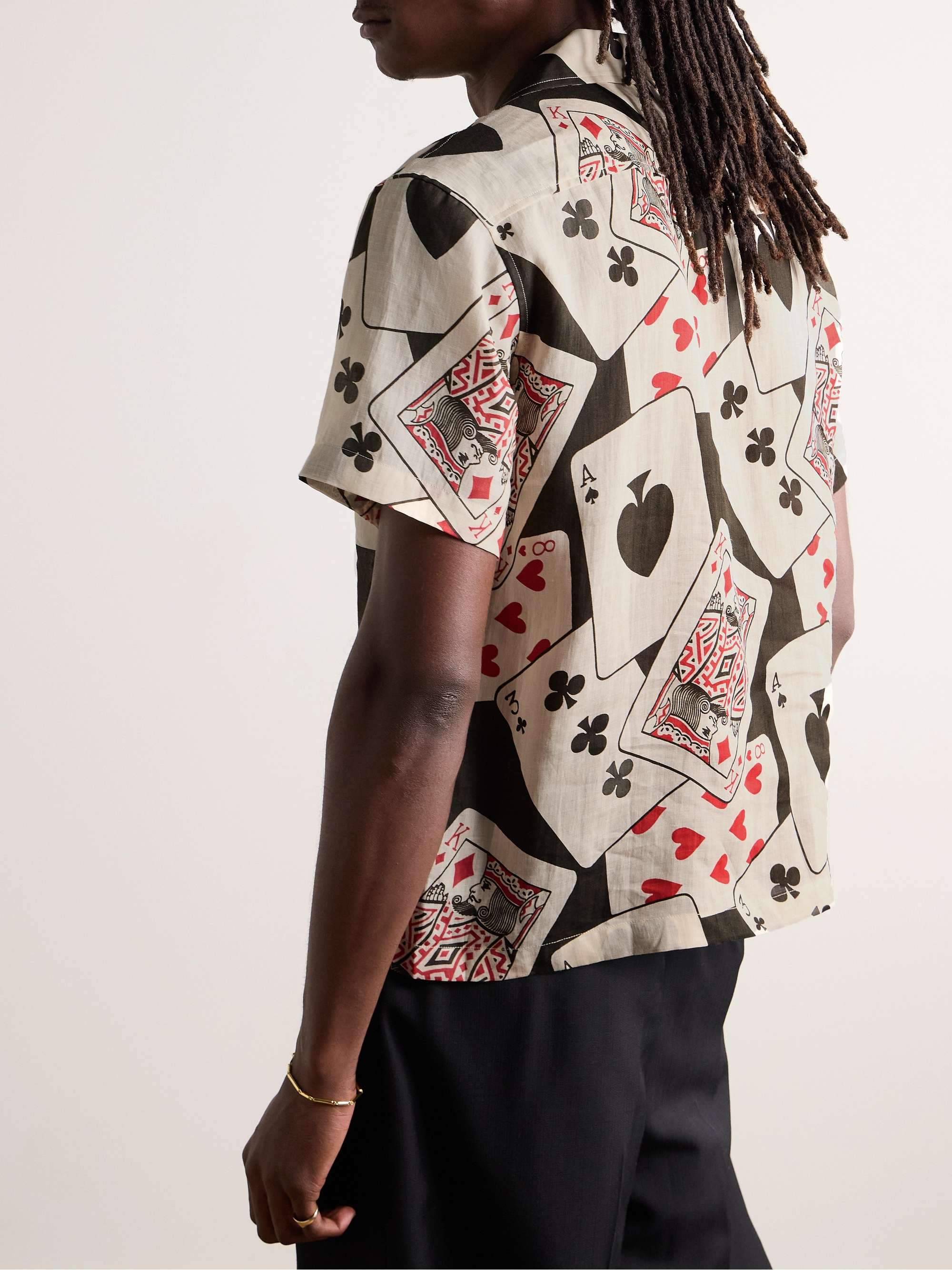 Ace of Spades Camp-Collar Printed Voile Shirt view
