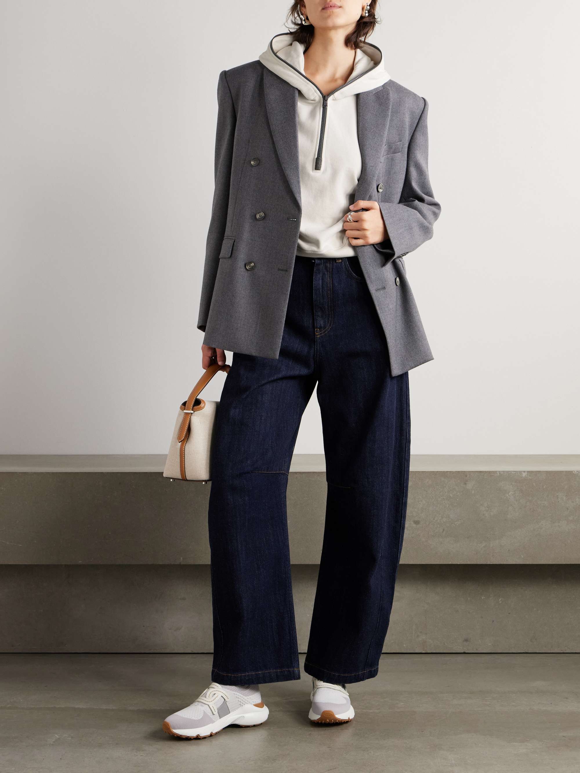 Bead-embellished cotton-jersey hoodie view