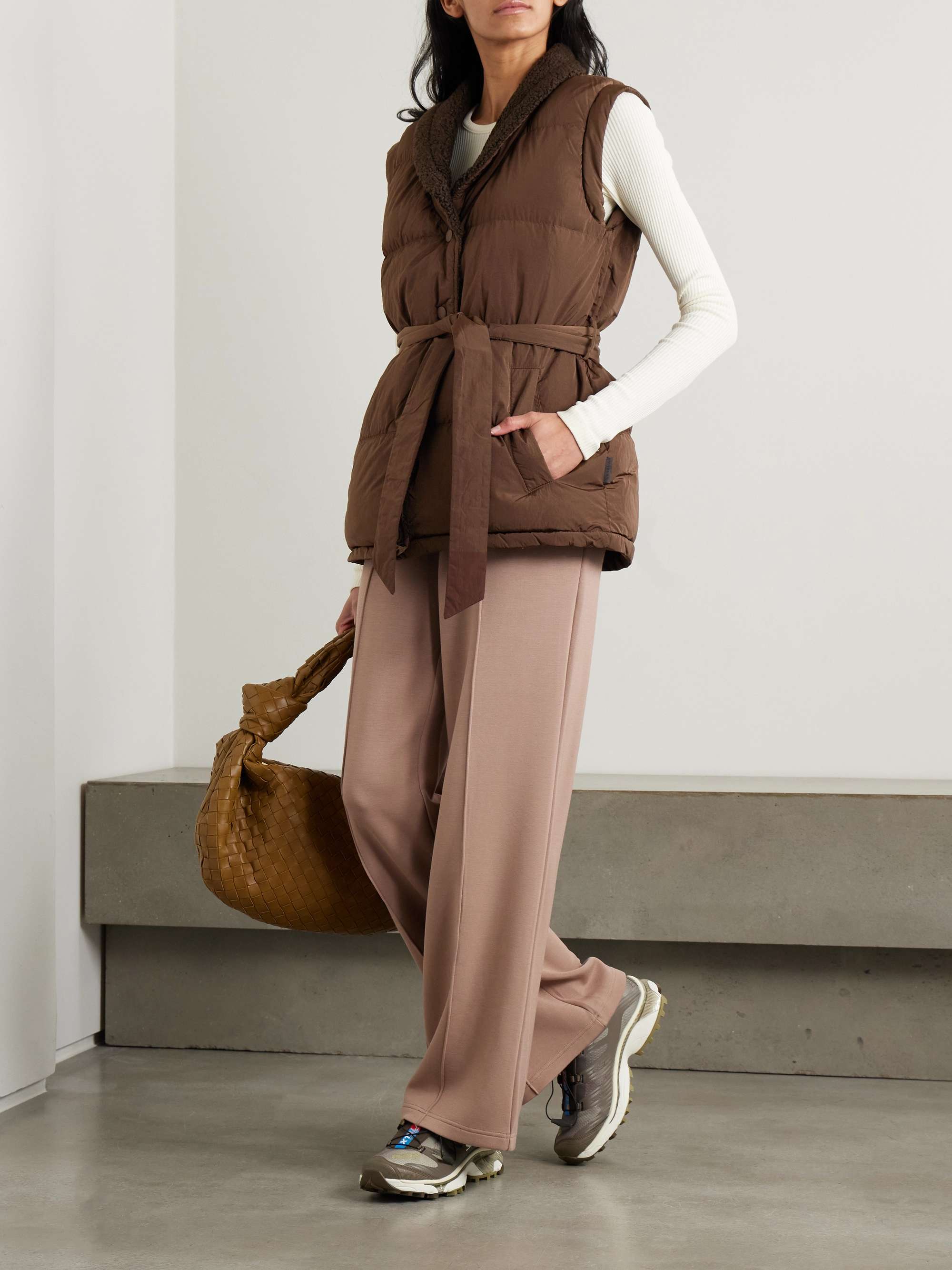 lanville belted reversible bouclé and quilted shell vest view