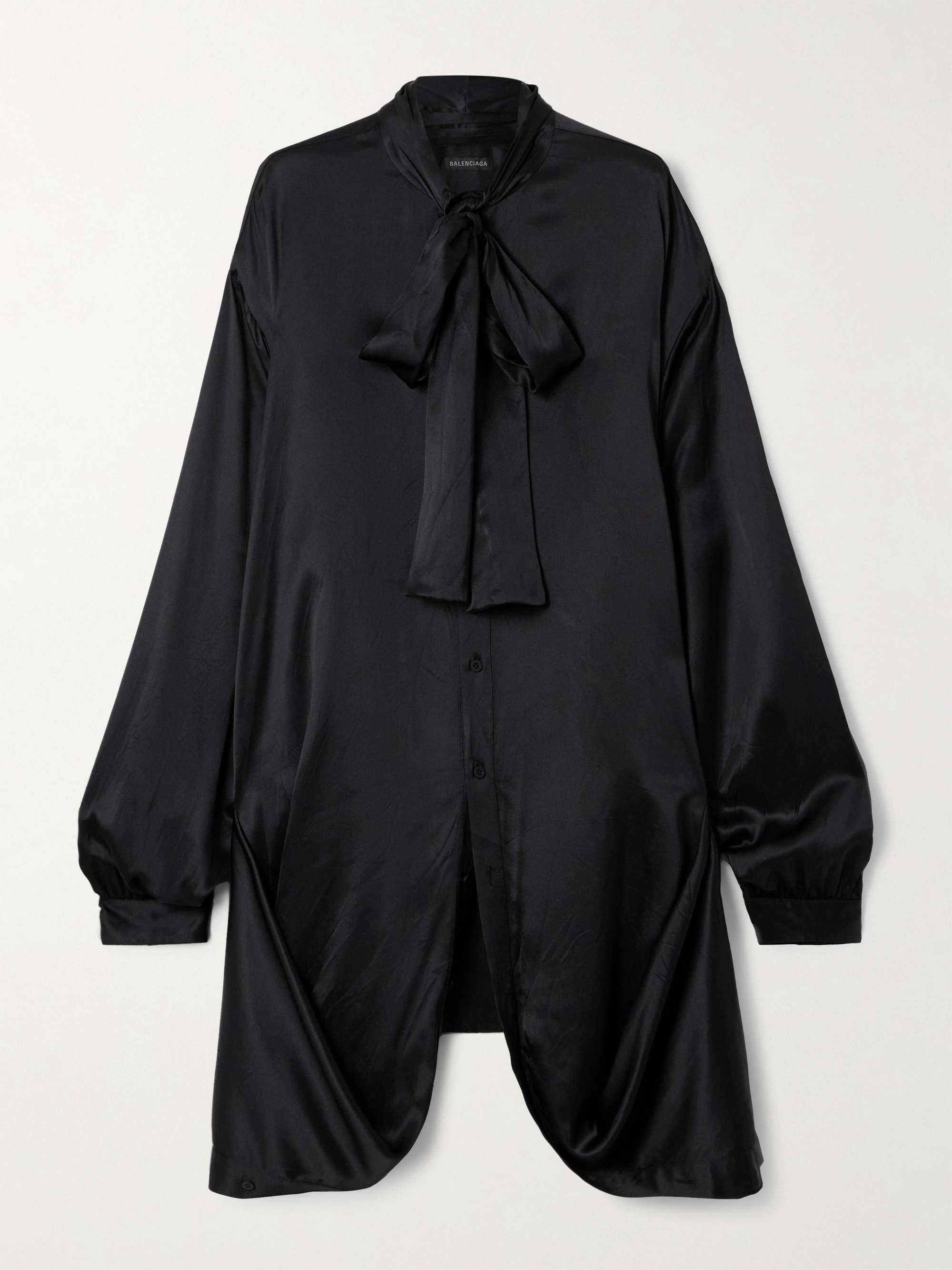 Pussy-bow silk-satin blouse hero visual