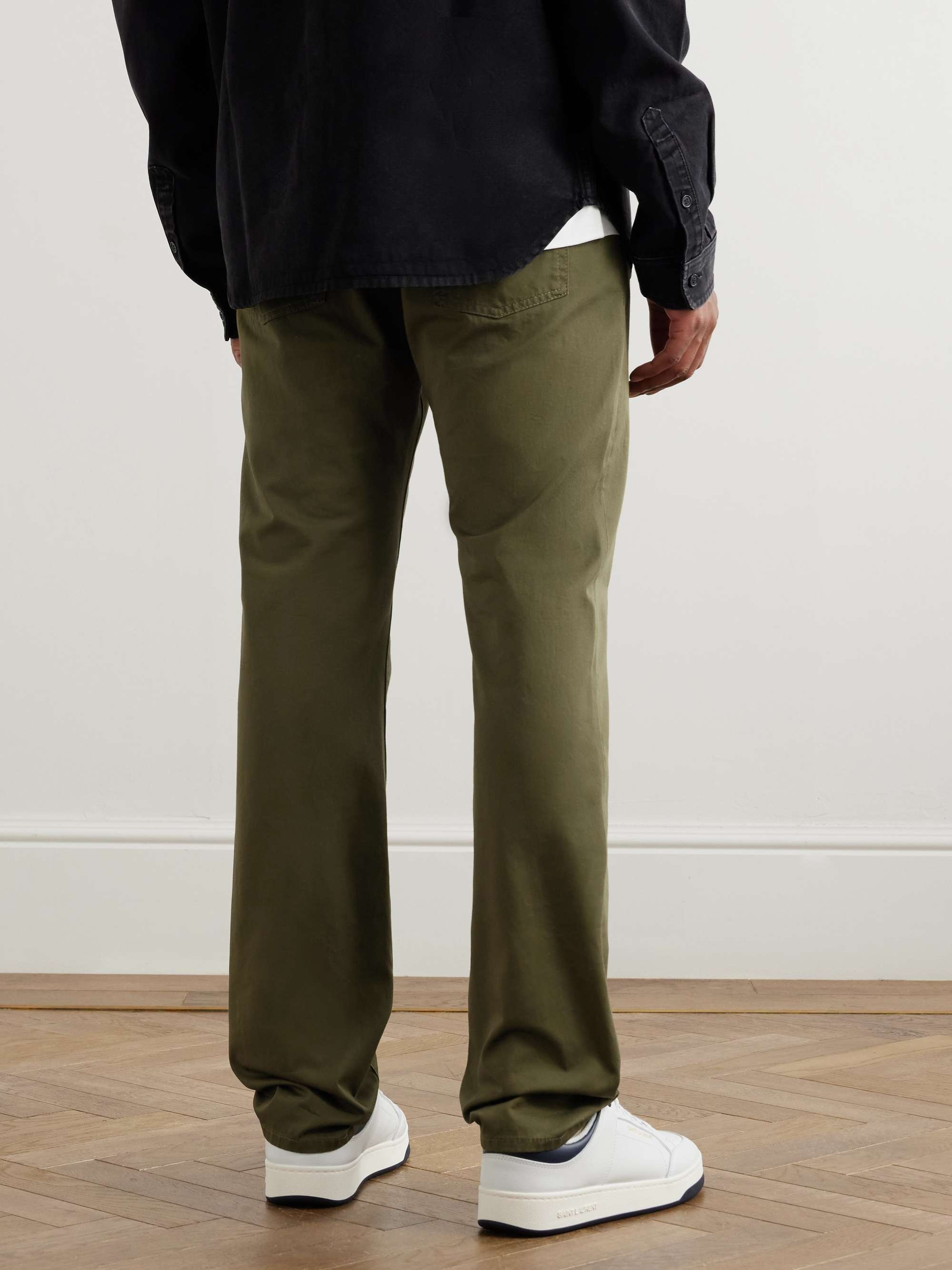 Slim-Fit Cotton-Twill Trousers view