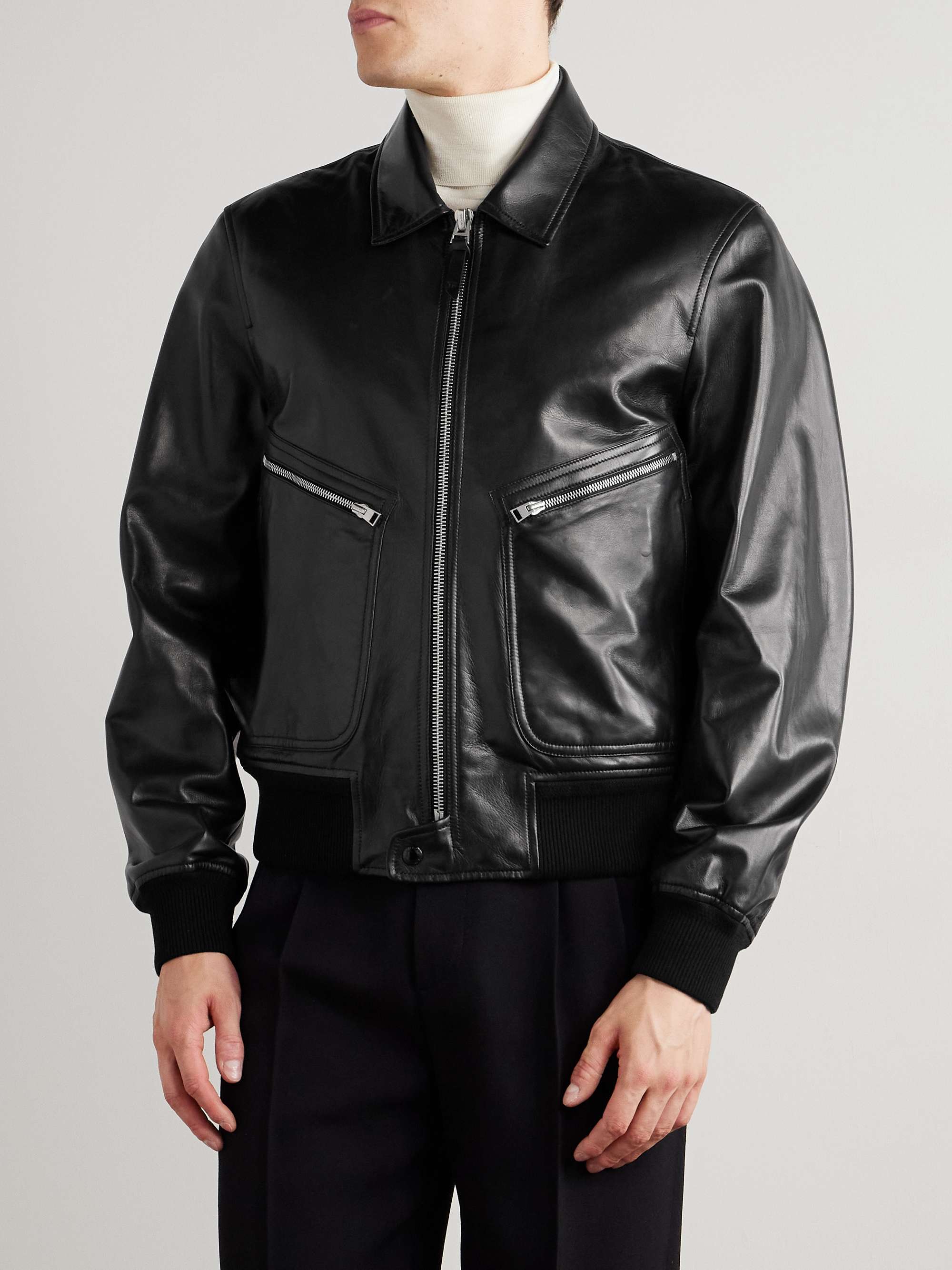 Leather Zip-Up Jacket view