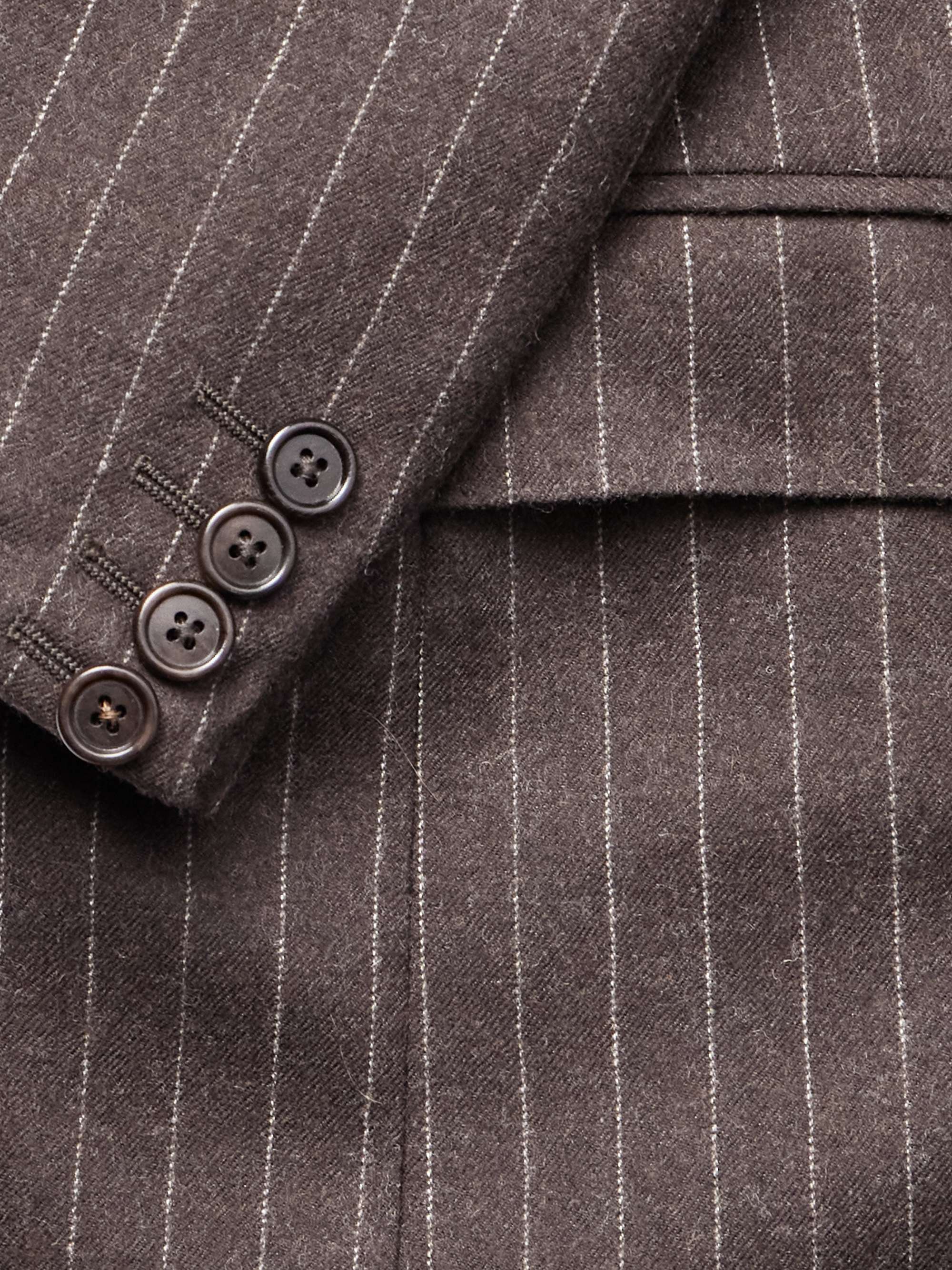 Slim-Fit Pinstriped Wool Suit Jacket view