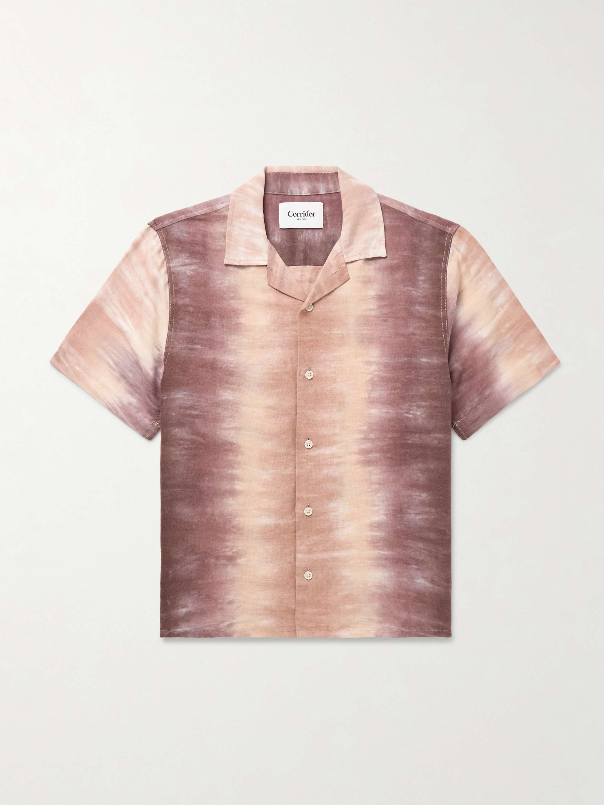 Cosmic Camp-Collar Tie-Dyed Linen and Cotton-Blend Shirt hero visual