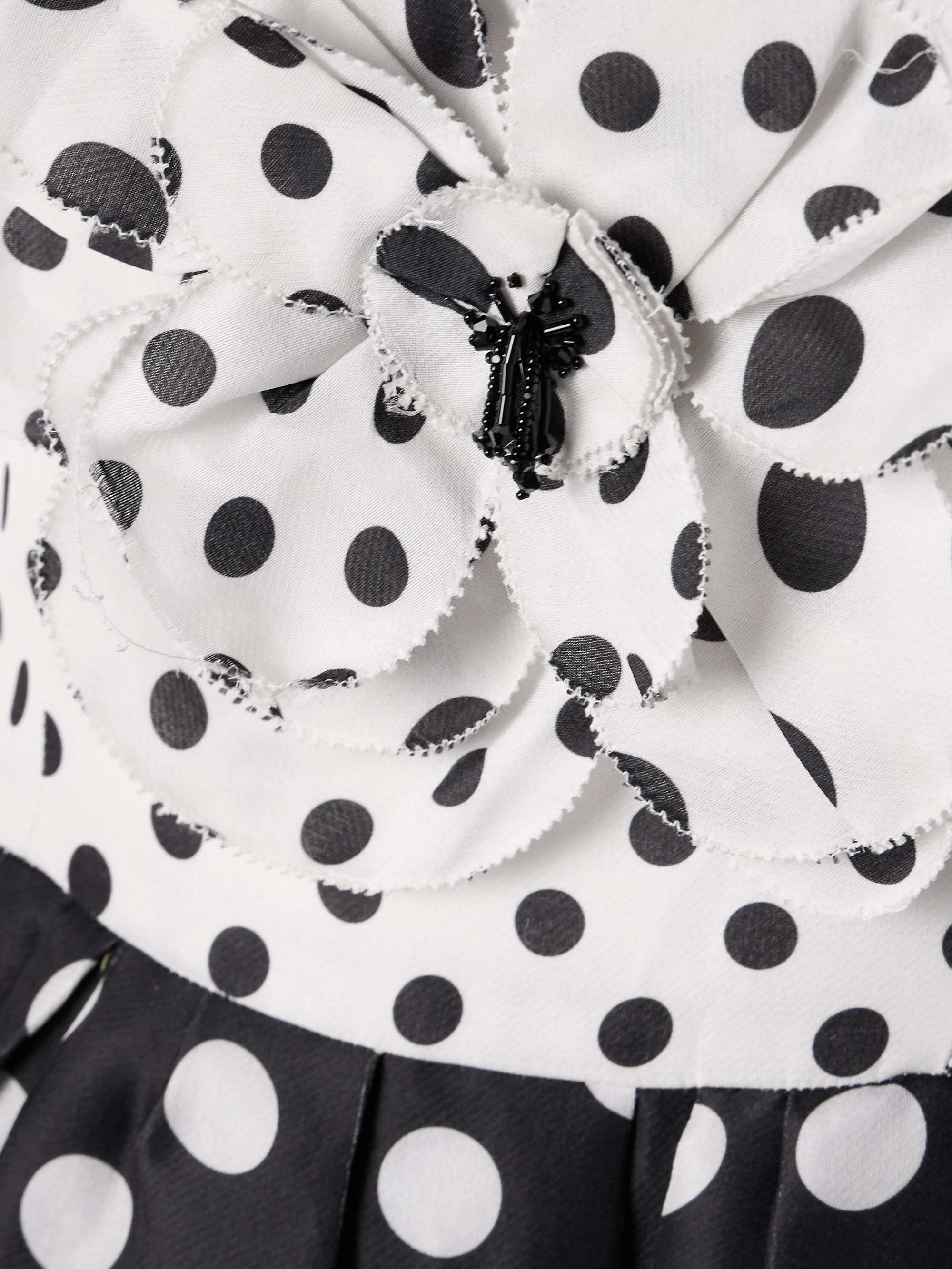 Pleated appliquéd polka-dot silk-gazar gown view