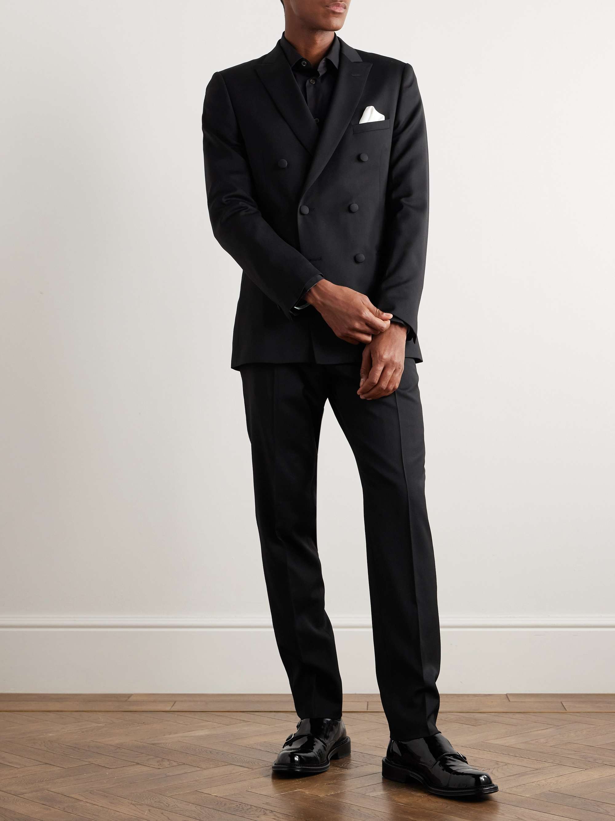 Double Breast Wool Tuxedo Jacket view